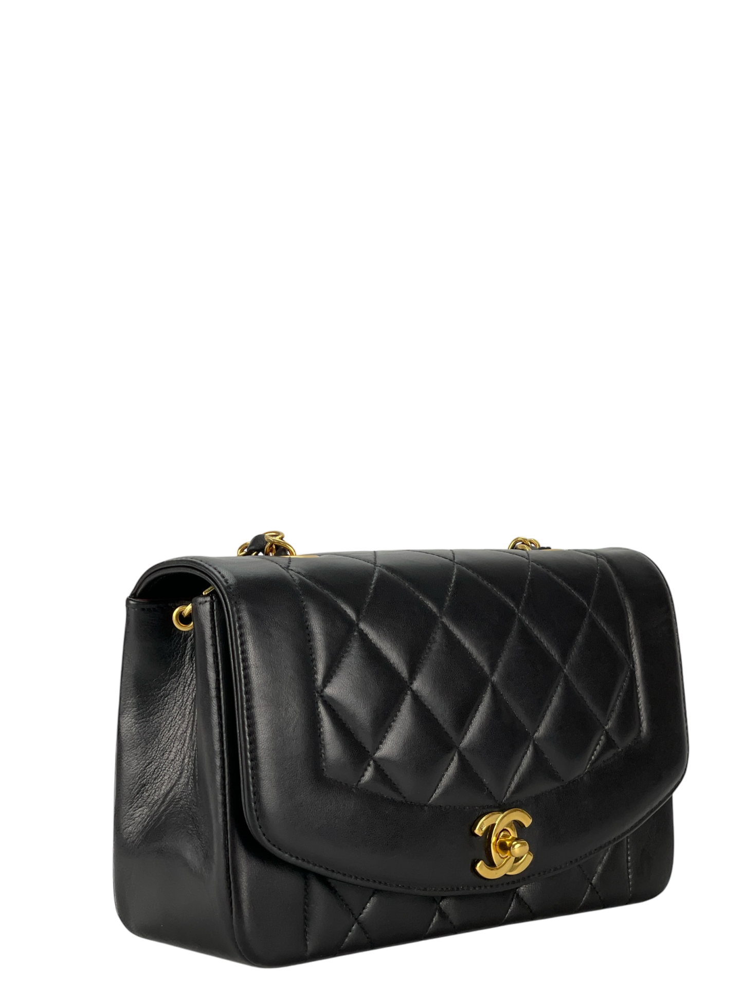CHANEL - Black Lambskin Small Diana Shoulder Bag