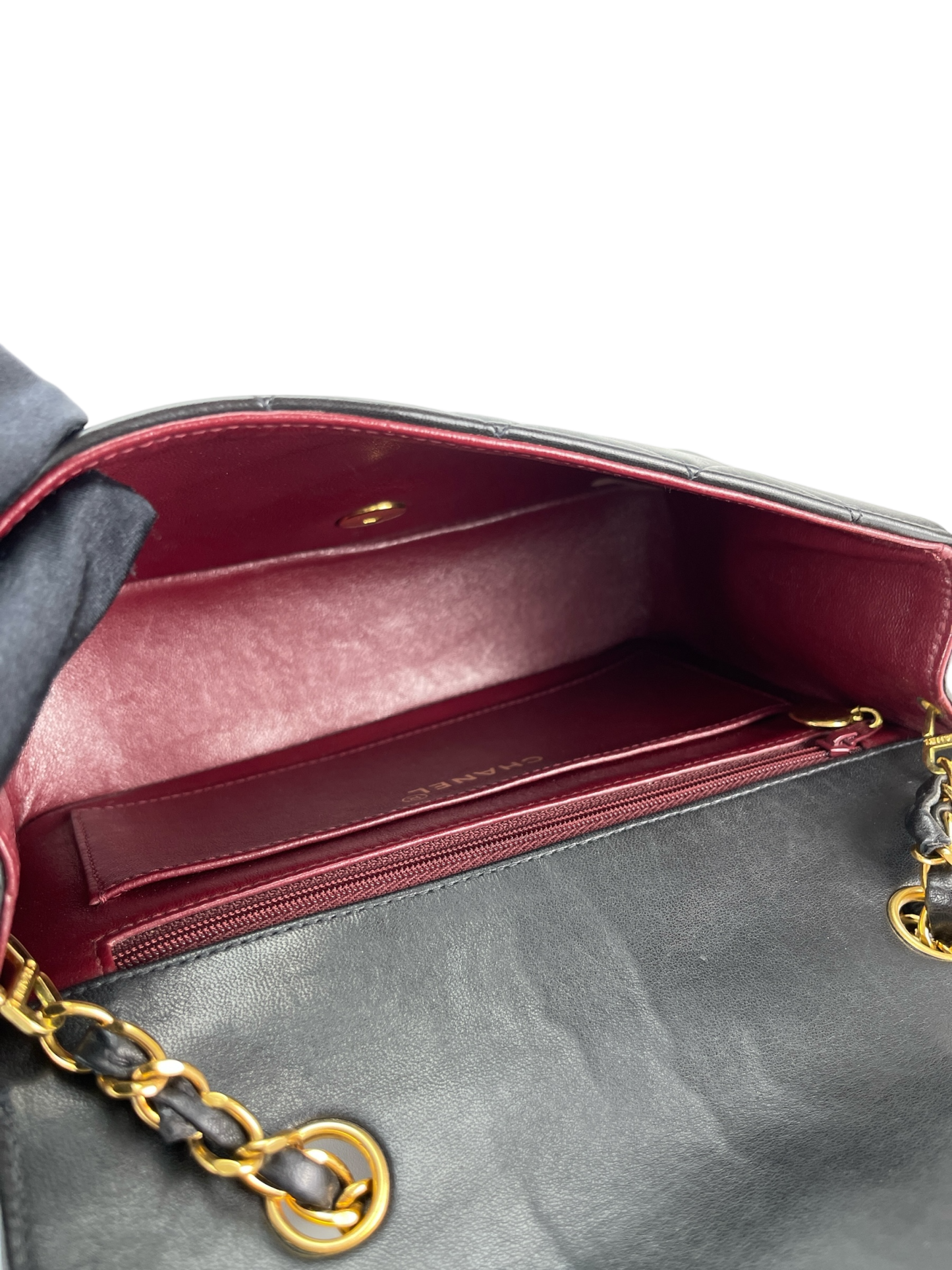 CHANEL - Black Lambskin Small Diana Shoulder Bag