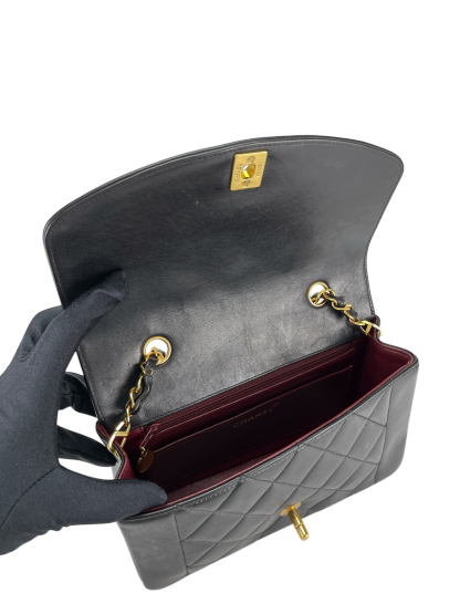 CHANEL - Black Lambskin Small Diana Shoulder Bag