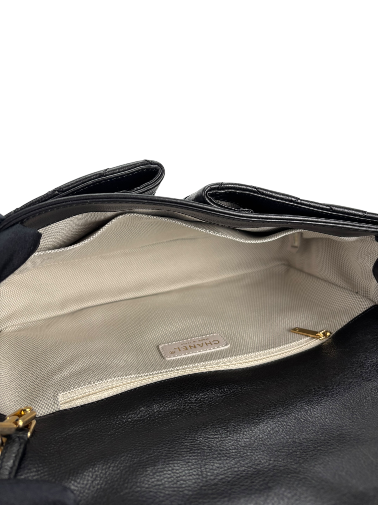 CHANEL - Black Lambskin Matelasse Chain Shoulder Bag
