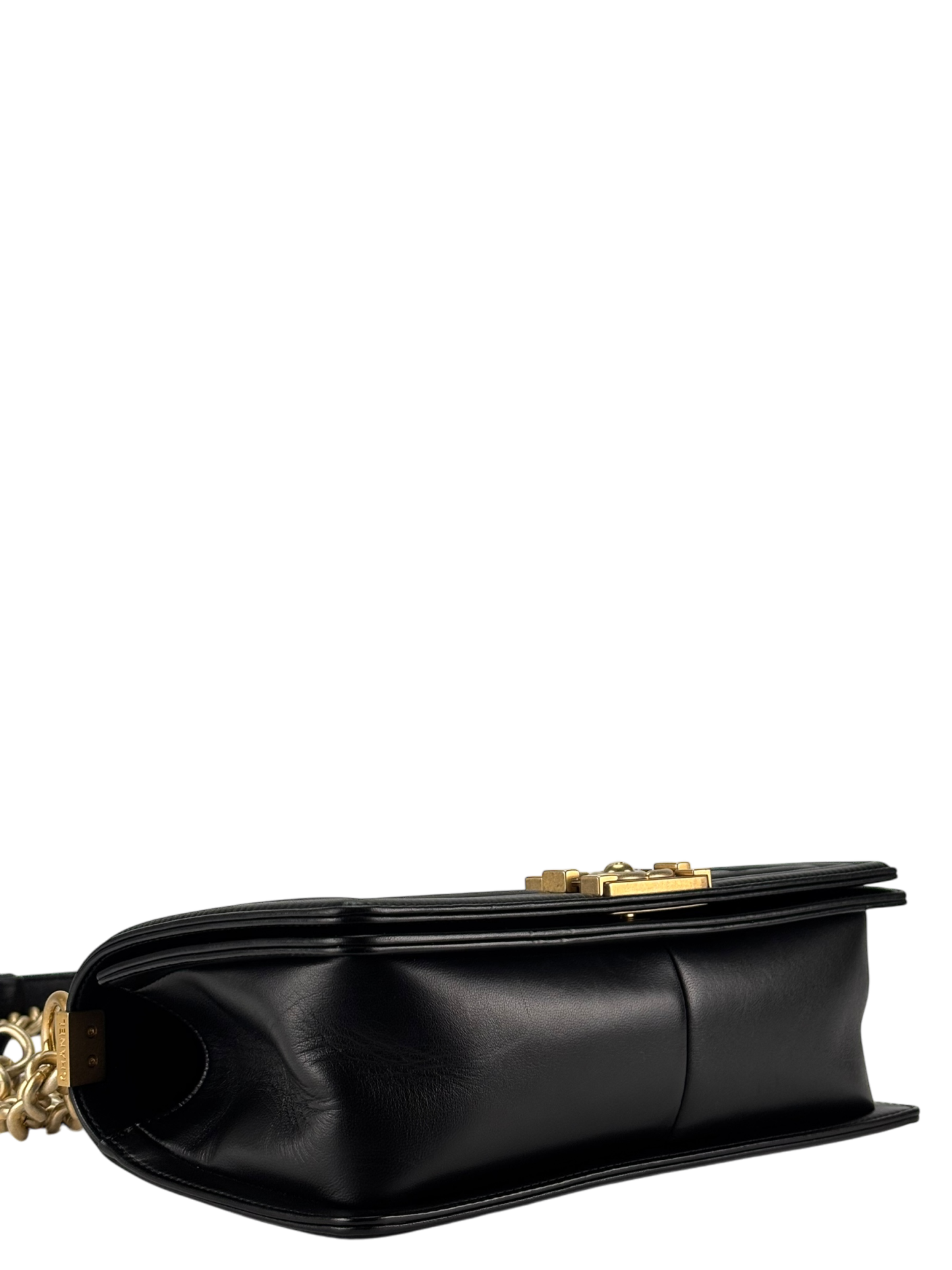 CHANEL - Medium Boy Flap Bag Black Lambskin Gold Hardware