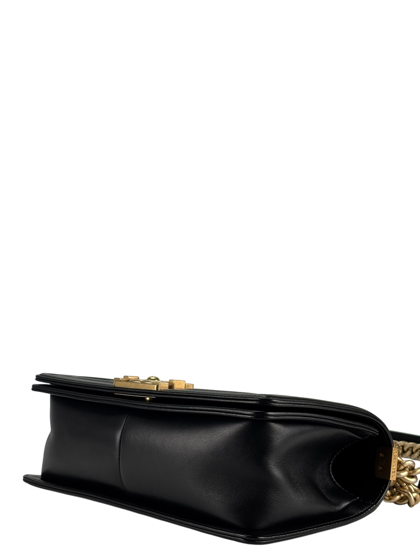 CHANEL - Medium Boy Flap Bag Black Lambskin Gold Hardware