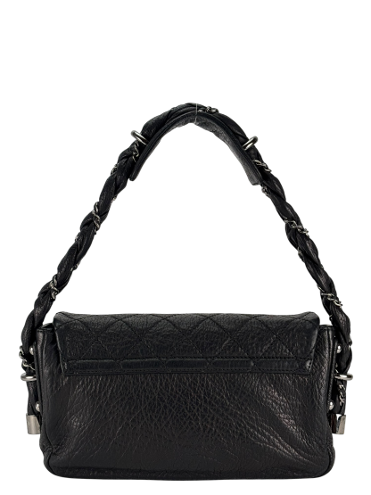 CHANEL - Black Distressed Lambskin Small Lady Braid Flap Bag