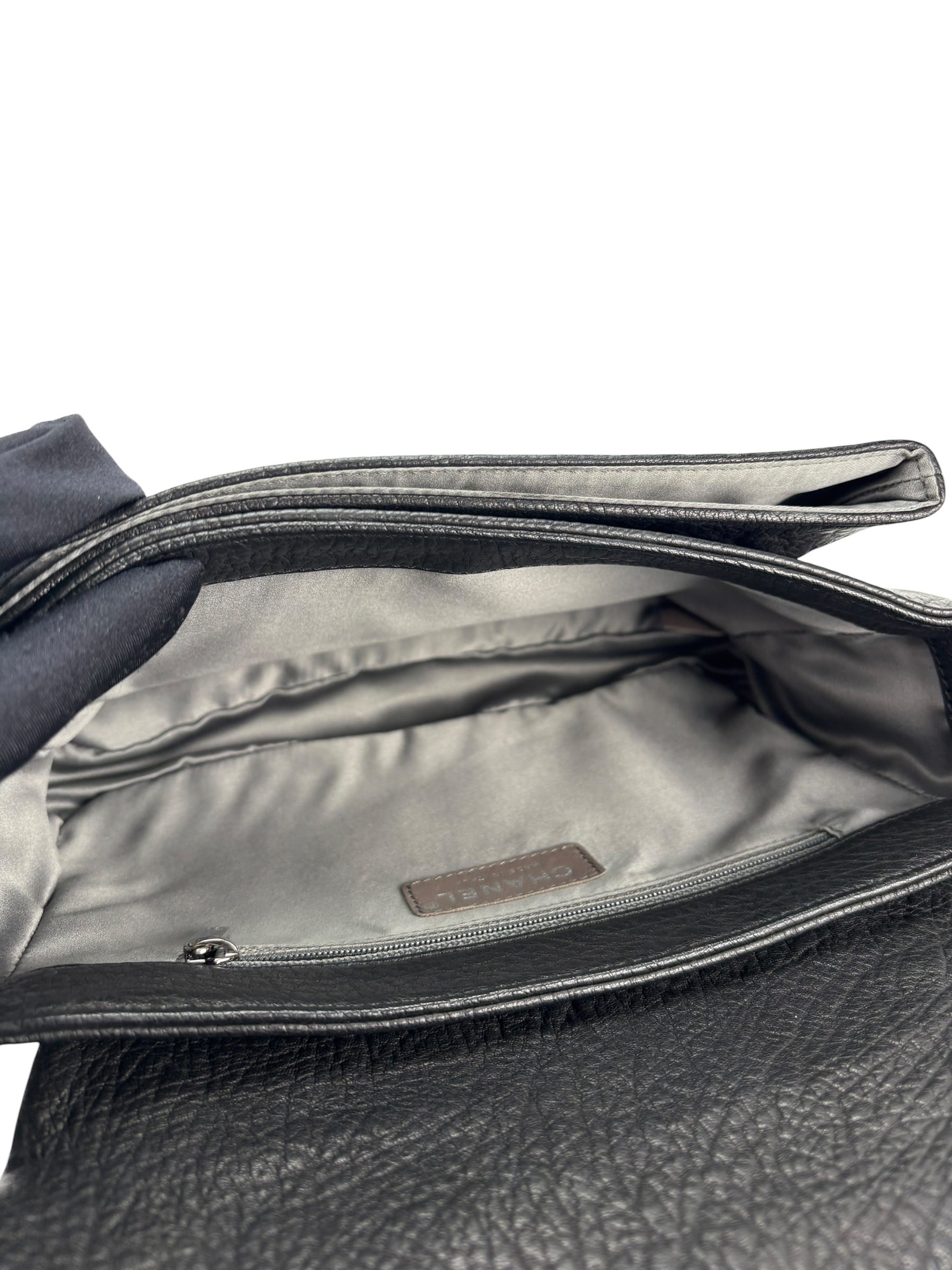 CHANEL - Black Distressed Lambskin Small Lady Braid Flap Bag