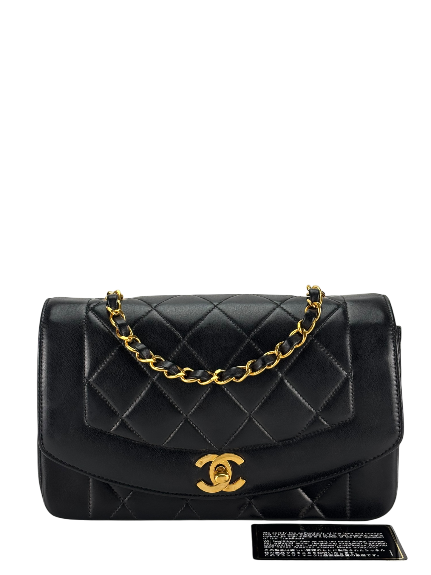 CHANEL - Black Lambskin Small Diana Shoulder Bag