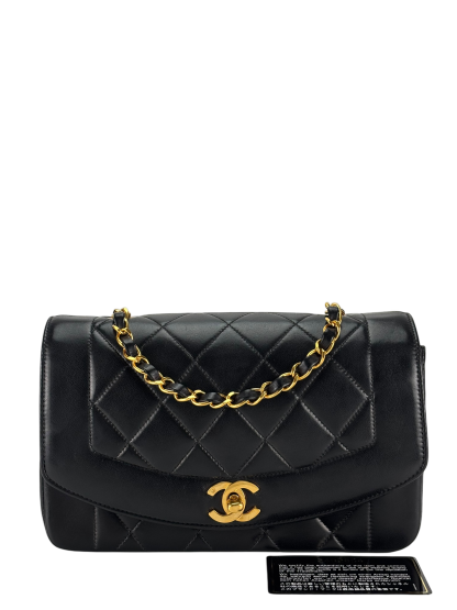 CHANEL - Black Lambskin Small Diana Shoulder Bag