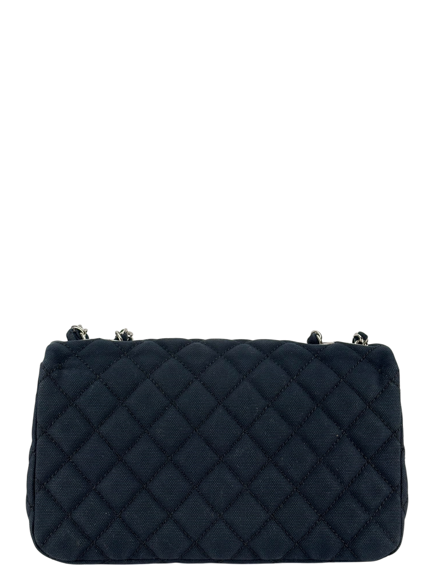 CHANEL - Navy Quilted Fabric CC Cruise Chain Flap Bag