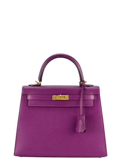 HERMES - Kelly 25 P9 Anemone Epsom Gold Hardware 