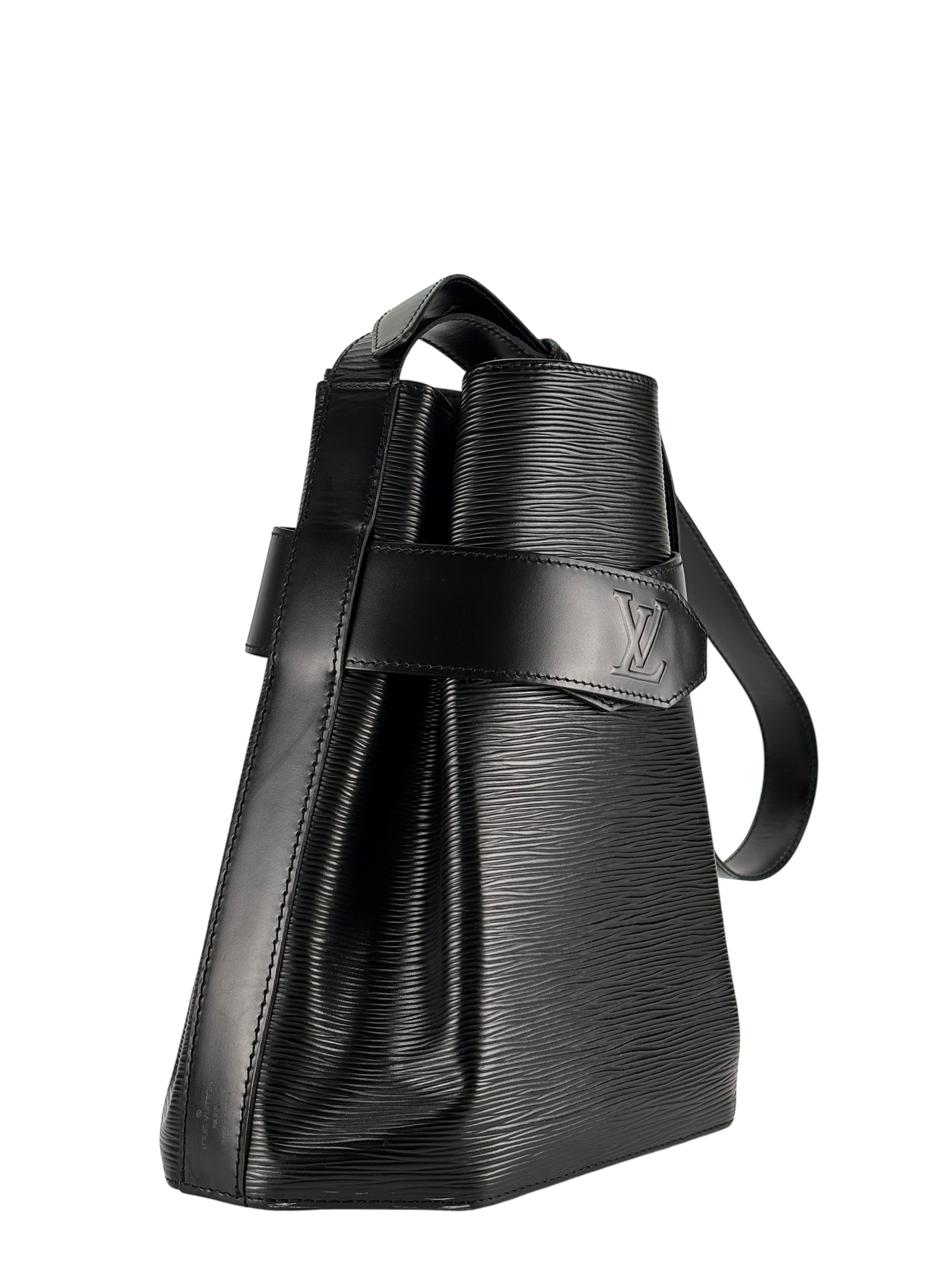 LOUIS VUITTON - Black Epi Louis Bag Bucket Bag