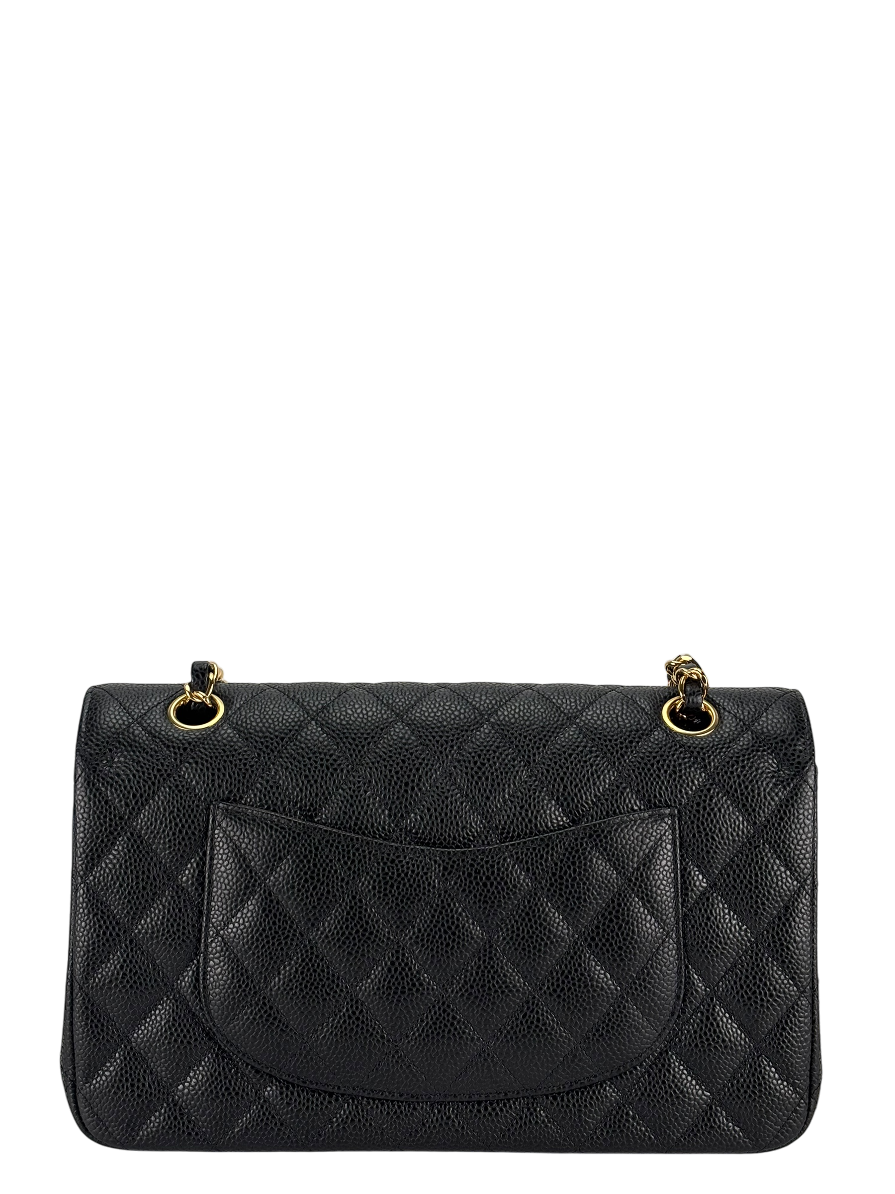 CHANEL - Medium Classic Double Flap Bag Black Caviar Gold Hardware (CF25)