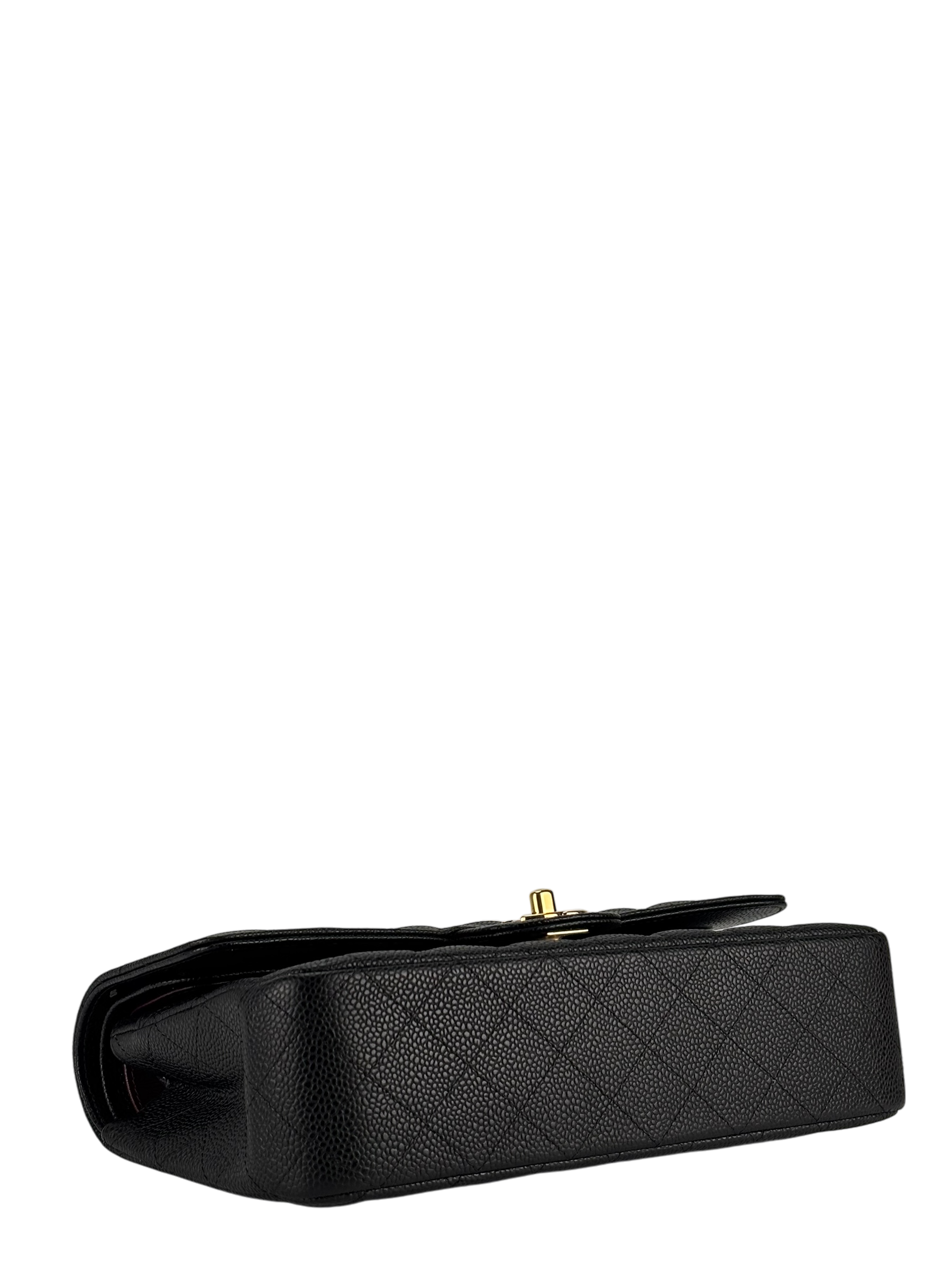 CHANEL - Medium Classic Double Flap Bag Black Caviar Gold Hardware (CF25)