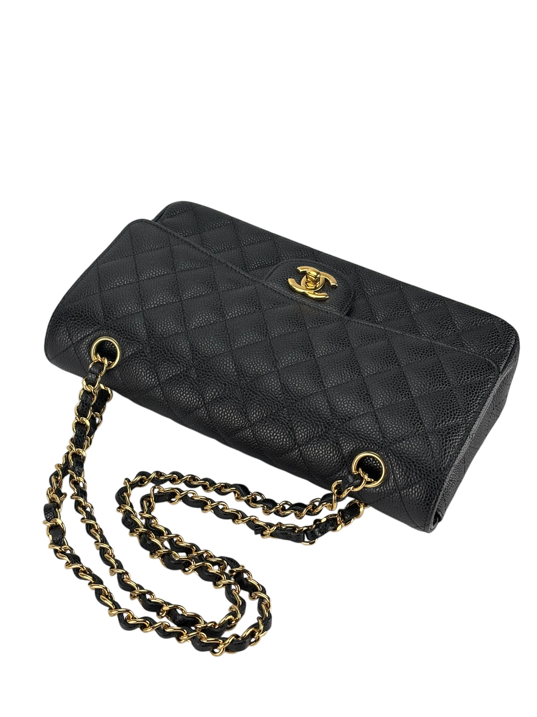 CHANEL - Medium Classic Double Flap Bag Black Caviar Gold Hardware (CF25)