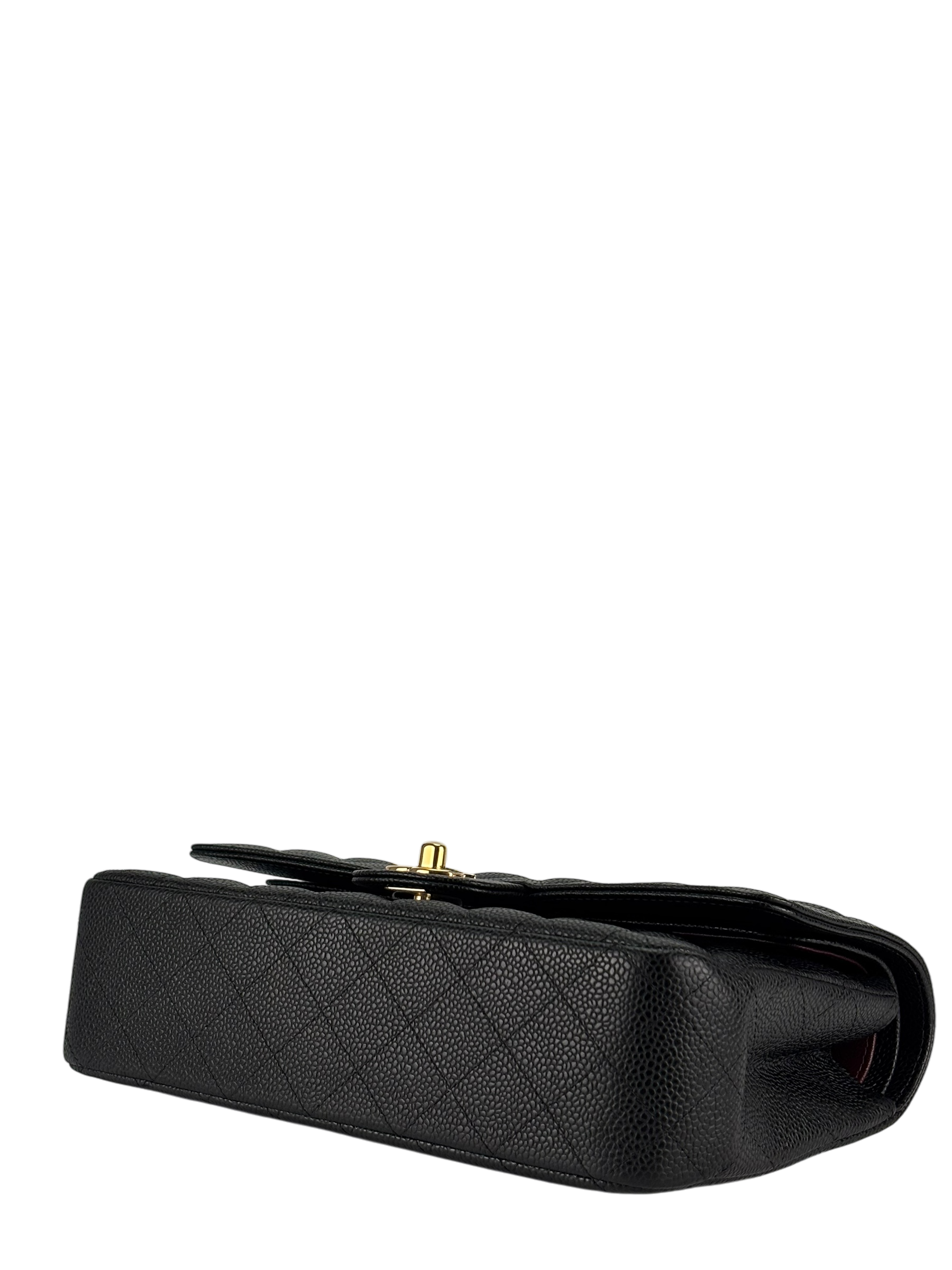 CHANEL - Medium Classic Double Flap Bag Black Caviar Gold Hardware (CF25)