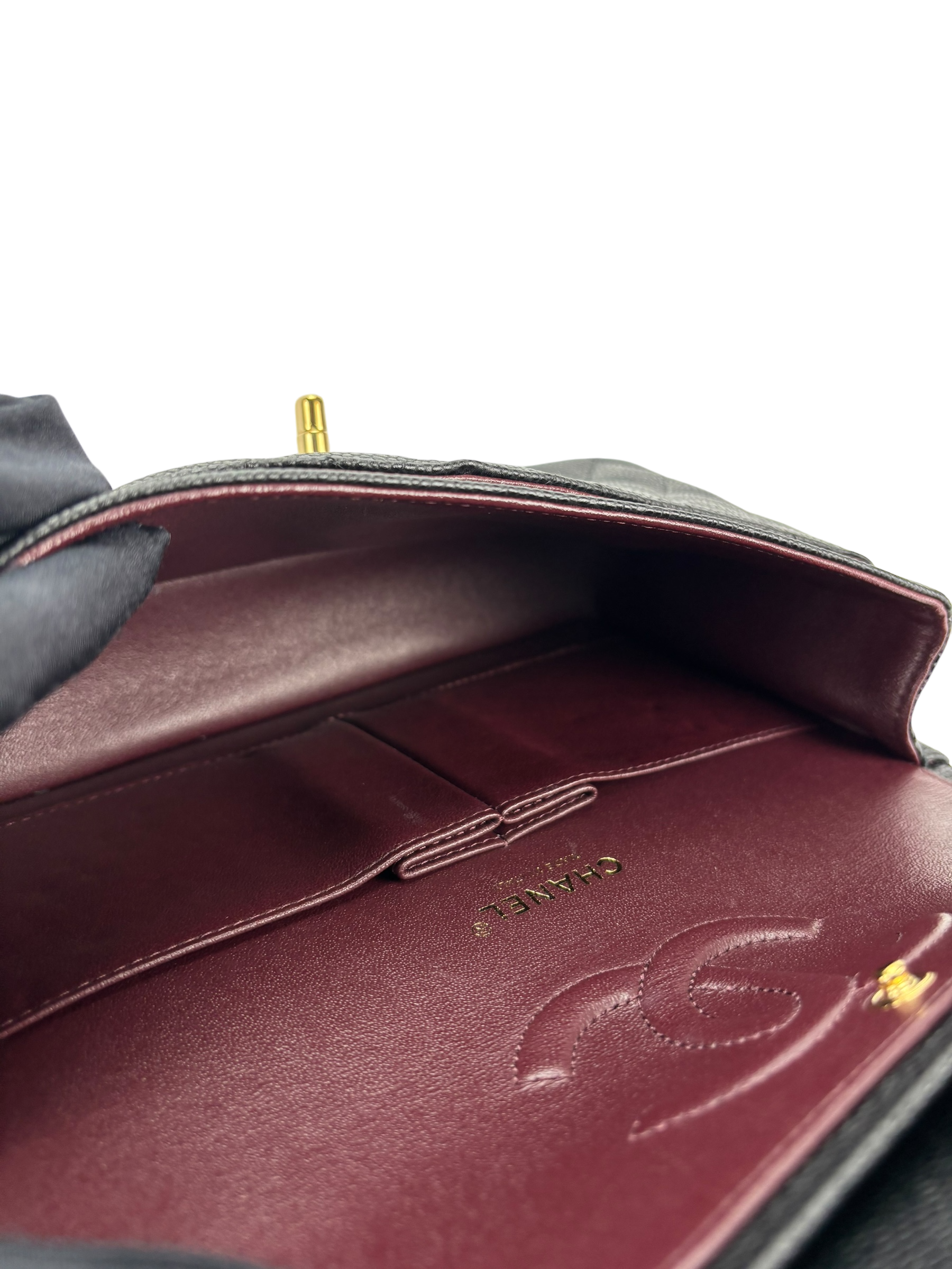 CHANEL - Medium Classic Double Flap Bag Black Caviar Gold Hardware (CF25)