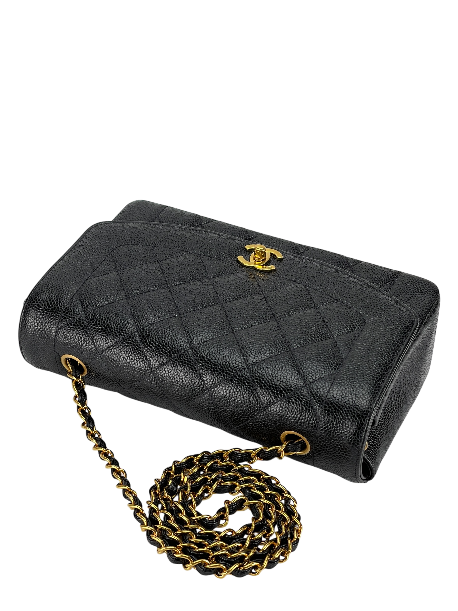 CHANEL - Black Caviar Medium Diana Shoulder Bag