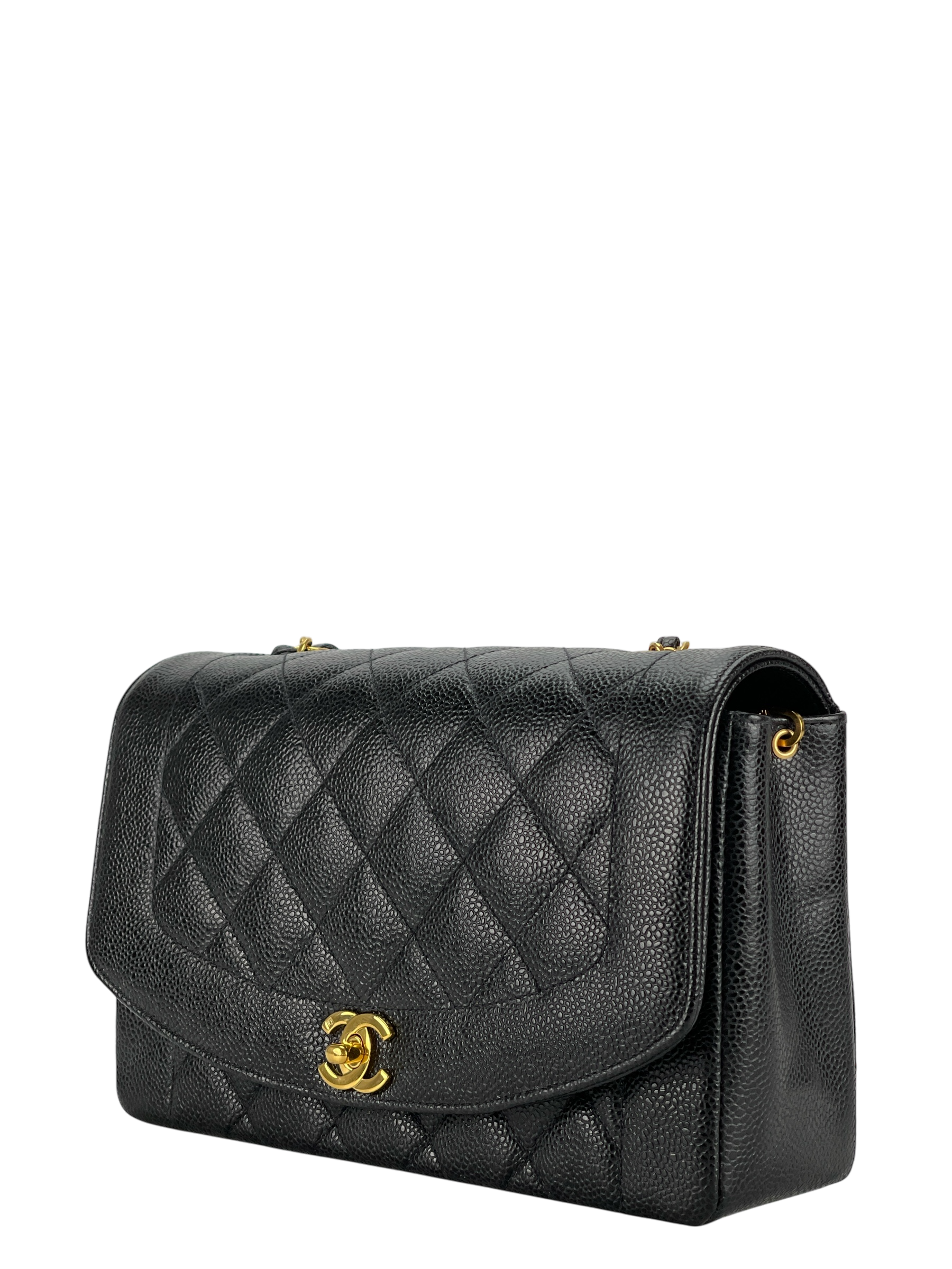 CHANEL - Black Caviar Medium Diana Shoulder Bag