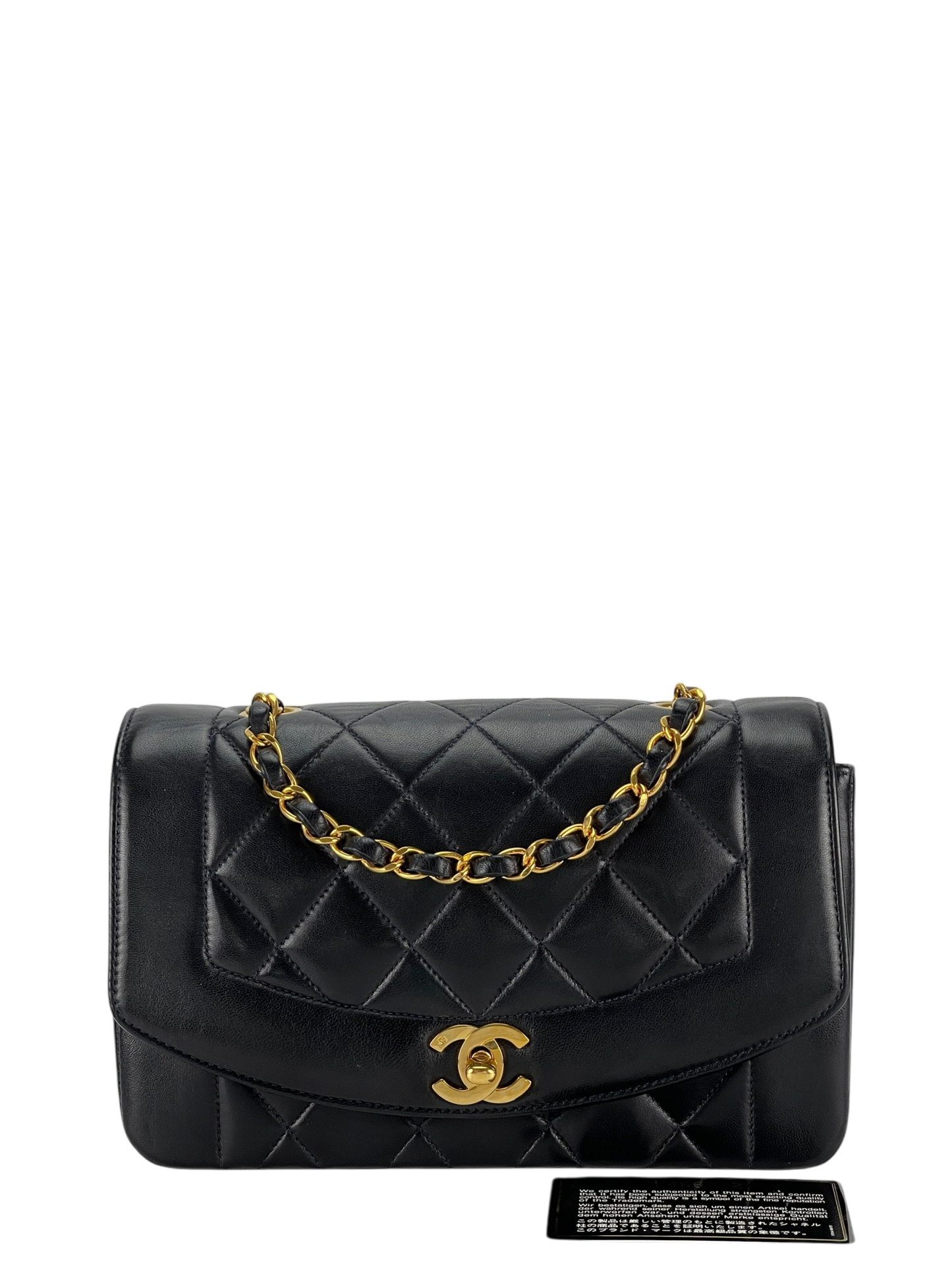 CHANEL - Navy Lambskin Small Diana Shoulder Bag