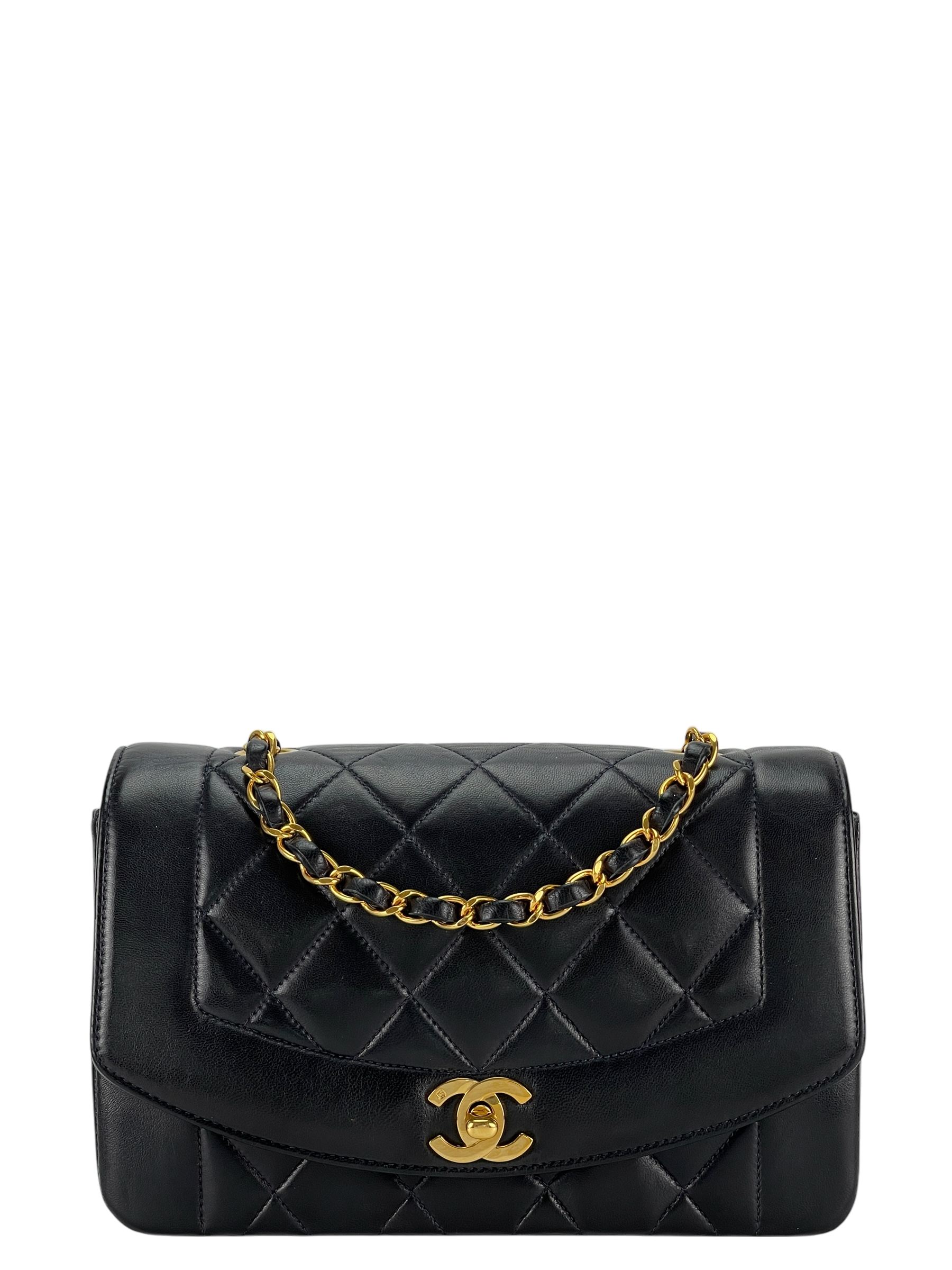 CHANEL - Navy Lambskin Small Diana Shoulder Bag