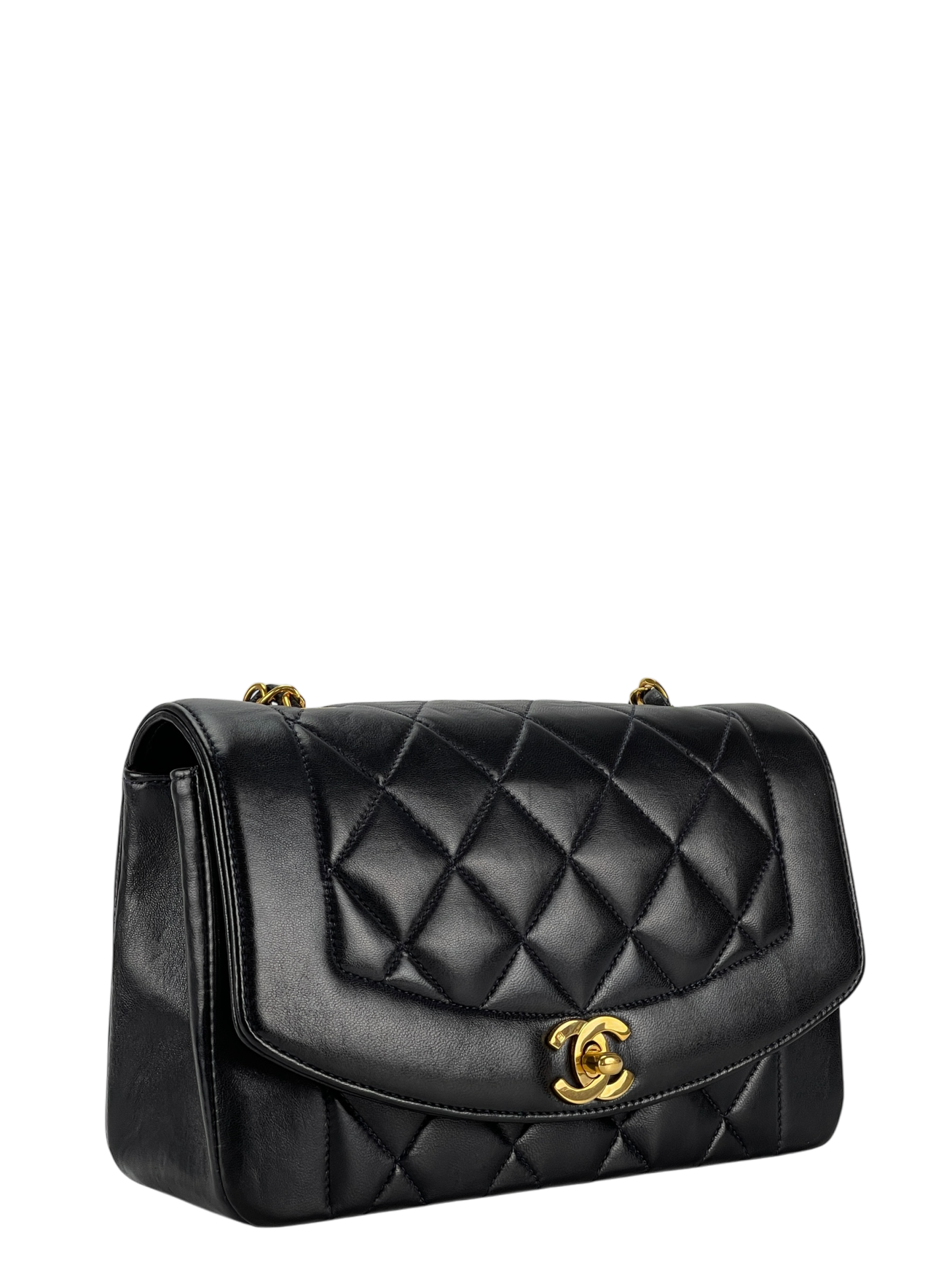 CHANEL - Navy Lambskin Small Diana Shoulder Bag