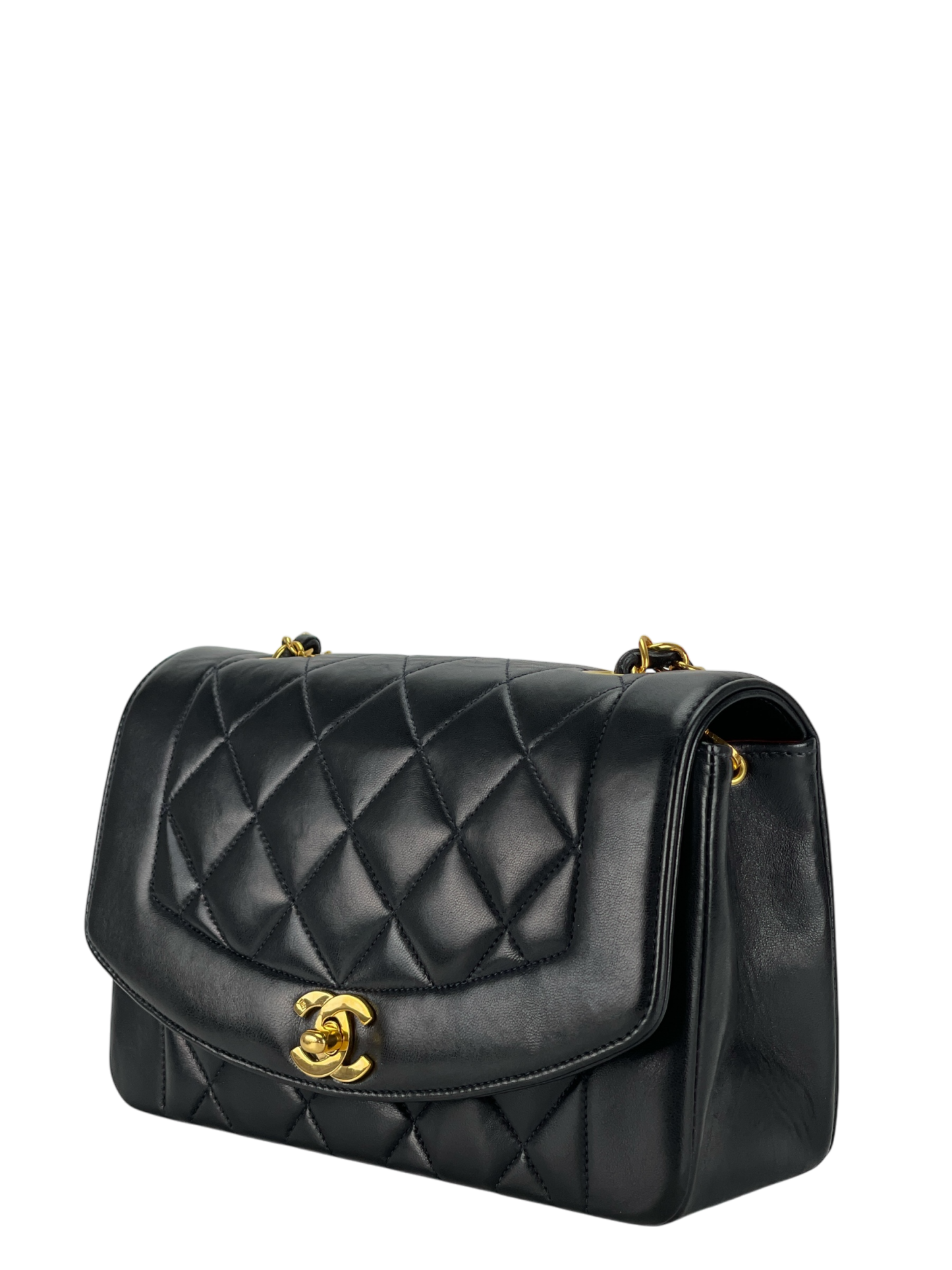 CHANEL - Navy Lambskin Small Diana Shoulder Bag