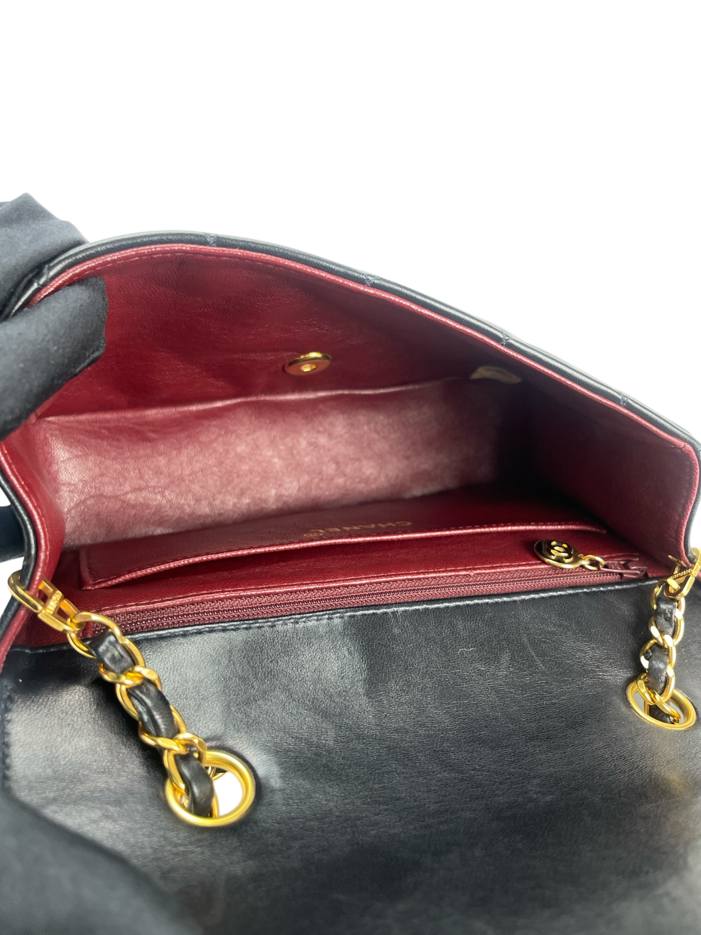 CHANEL - Navy Lambskin Small Diana Shoulder Bag