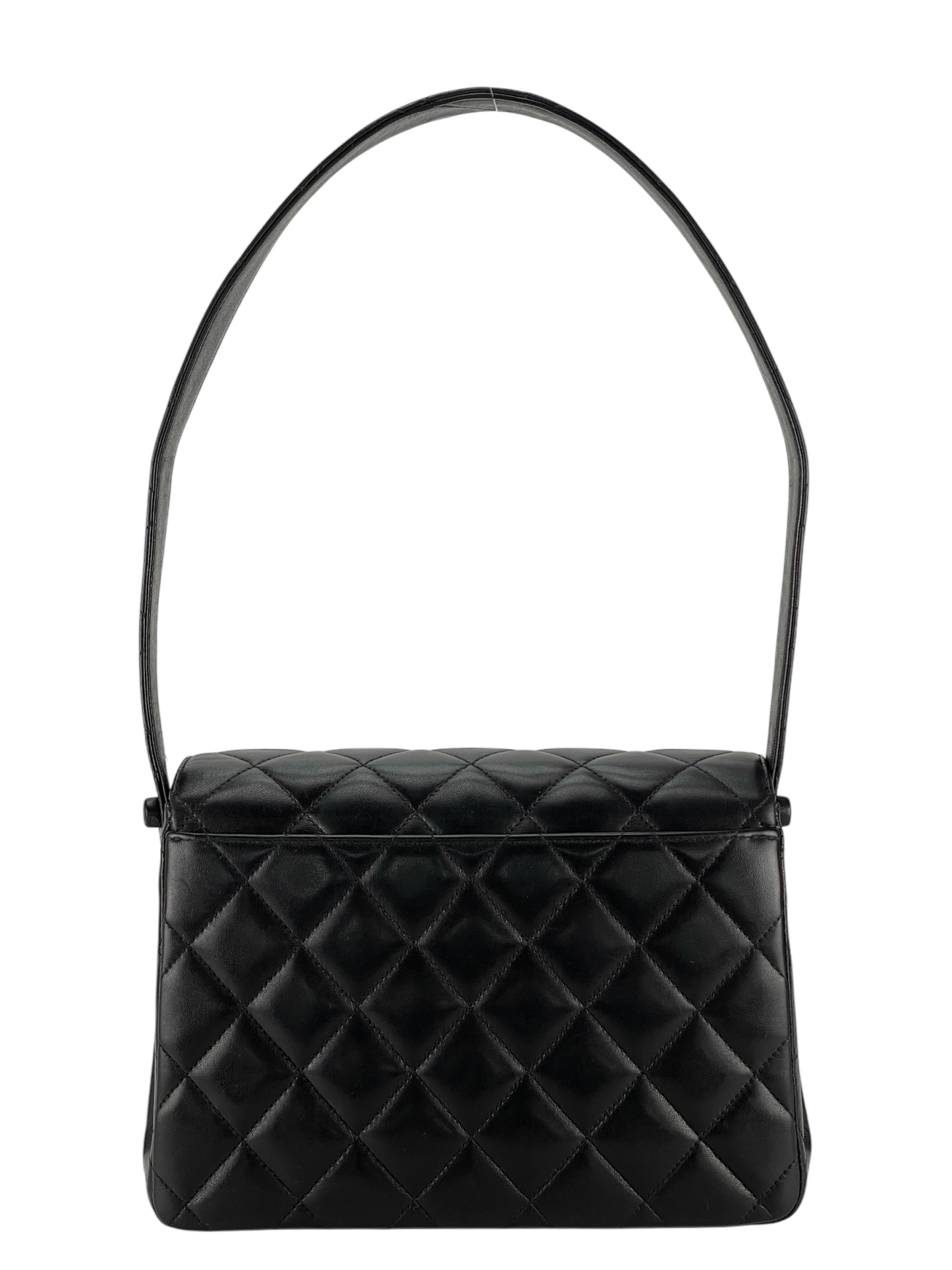 CHANEL - Matelasse Caviar Skin Kelly Flap Shoulder Bag Black Gold Hardware