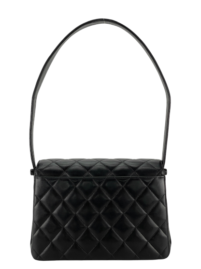 CHANEL - Matelasse Caviar Skin Kelly Flap Shoulder Bag Black Gold Hardware