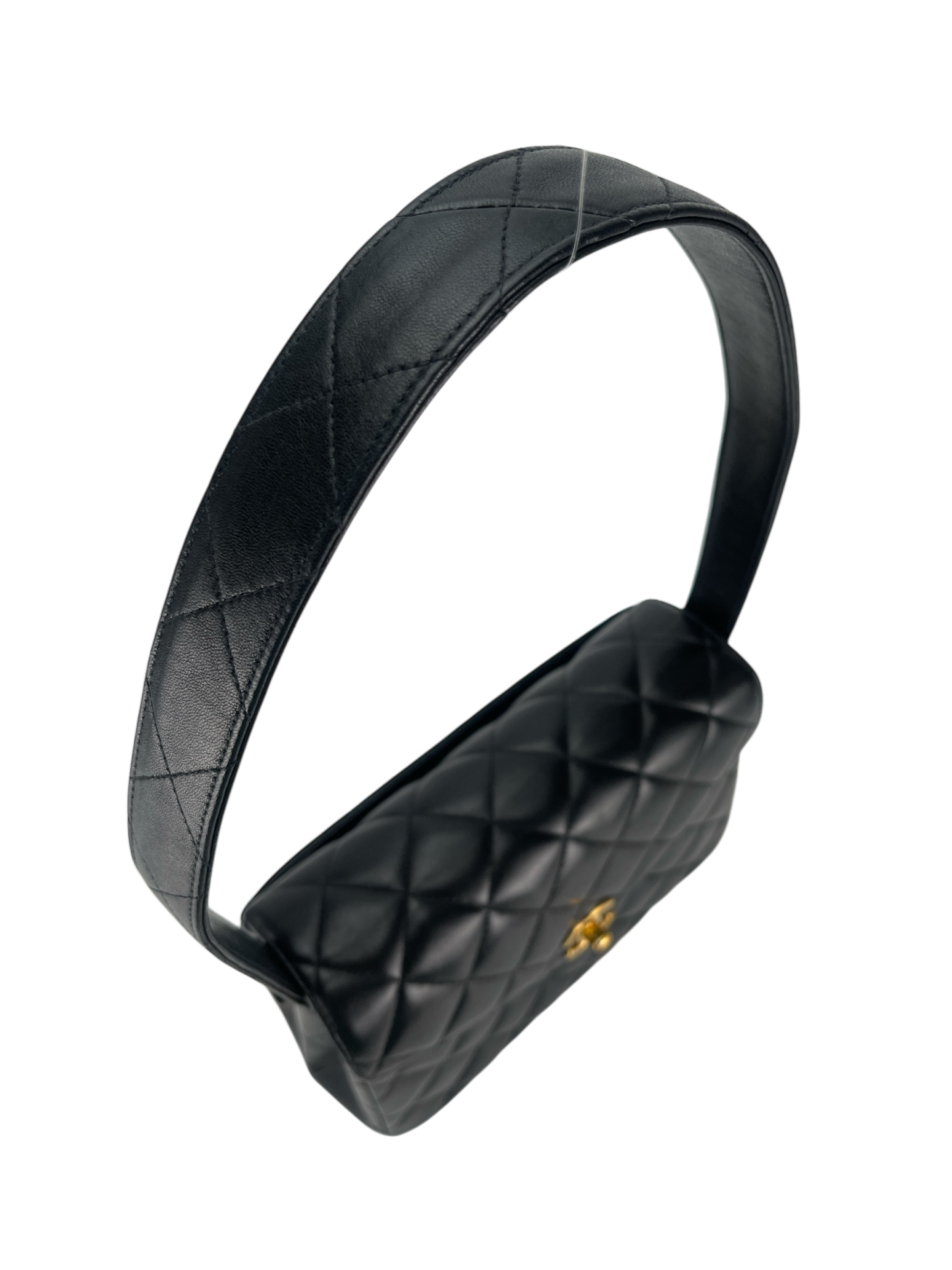 CHANEL - Matelasse Caviar Skin Kelly Flap Shoulder Bag Black Gold Hardware