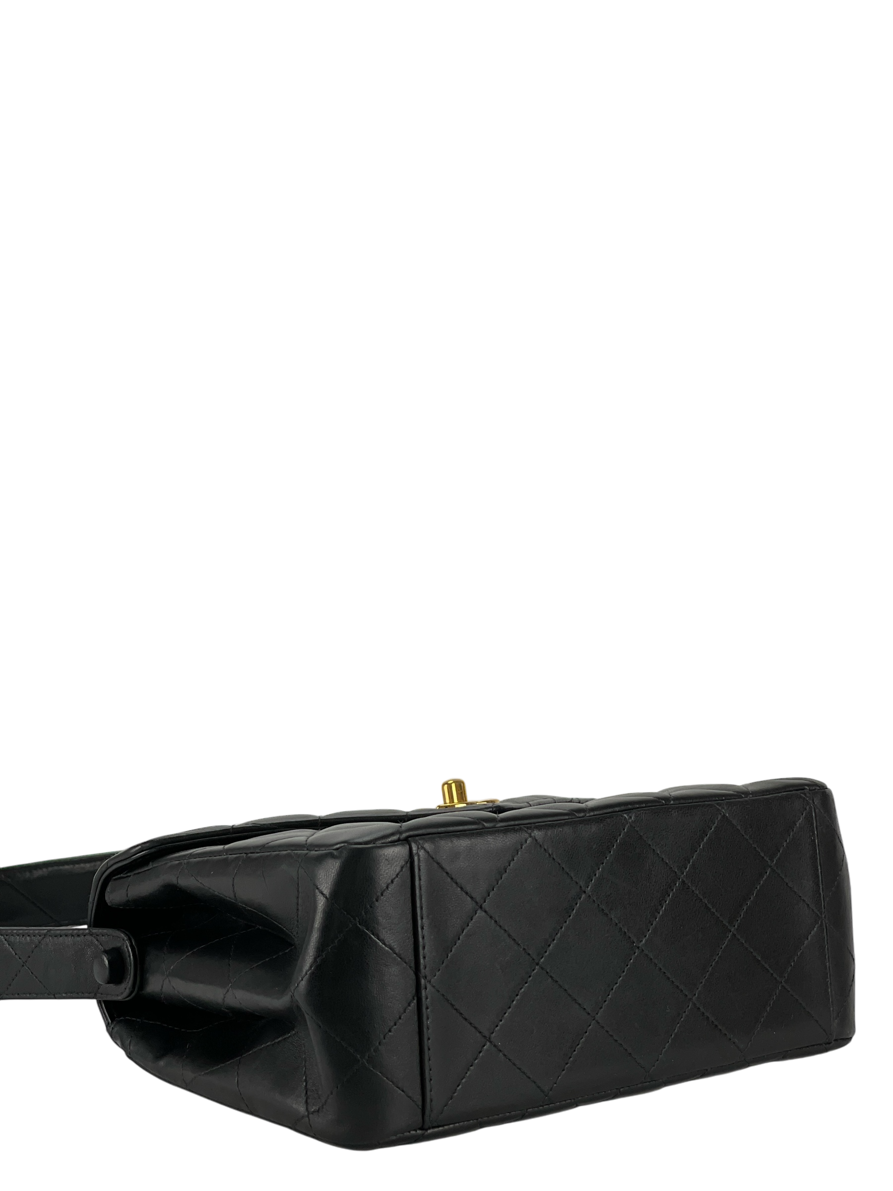 CHANEL - Matelasse Caviar Skin Kelly Flap Shoulder Bag Black Gold Hardware