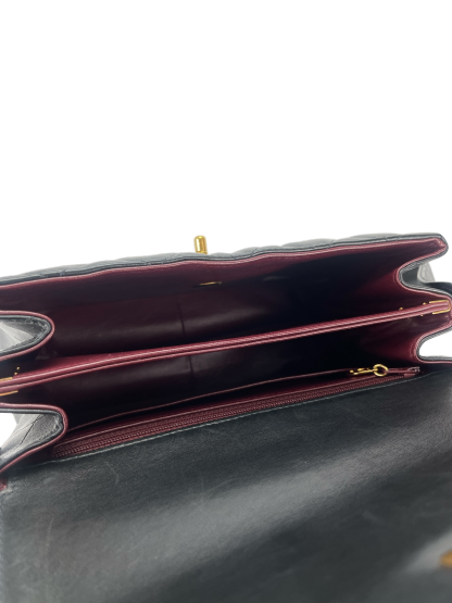 CHANEL - Matelasse Caviar Skin Kelly Flap Shoulder Bag Black Gold Hardware