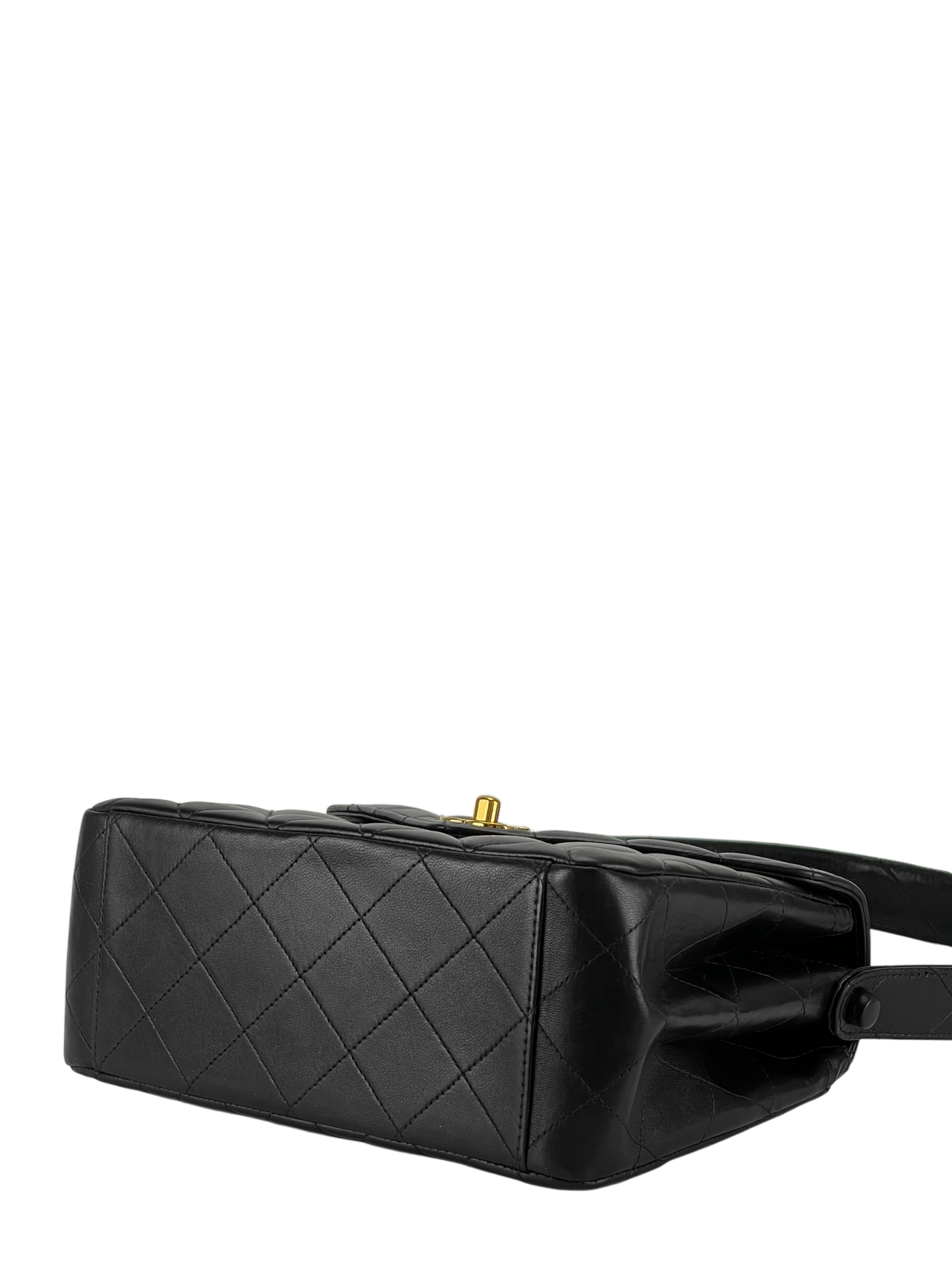 CHANEL - Matelasse Caviar Skin Kelly Flap Shoulder Bag Black Gold Hardware