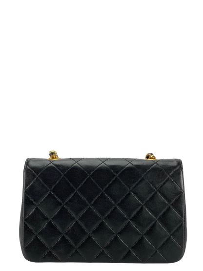 CHANEL - Mini Matelasse Lambskin Single Flap Single Chain Bag Black Gold Hardware