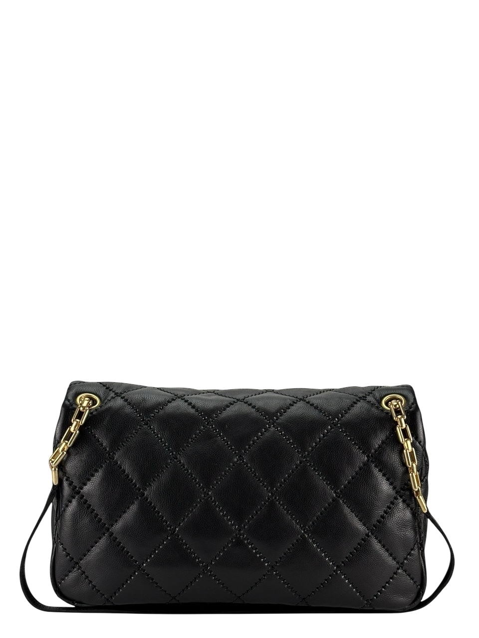 CHANEL - Black Lambskin Matelasse Chain Shoulder Bag 