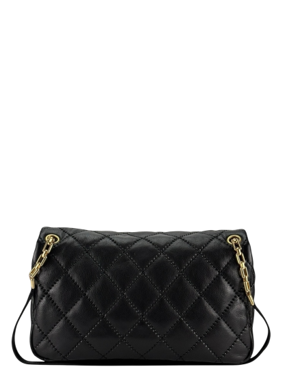 CHANEL - Black Lambskin Matelasse Chain Shoulder Bag 