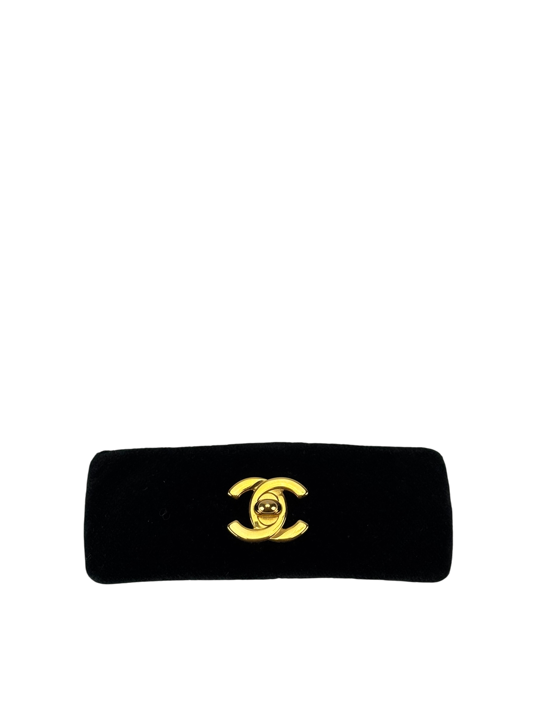 CHANEL - Coco Mark Satin Barrette Hair Accessory