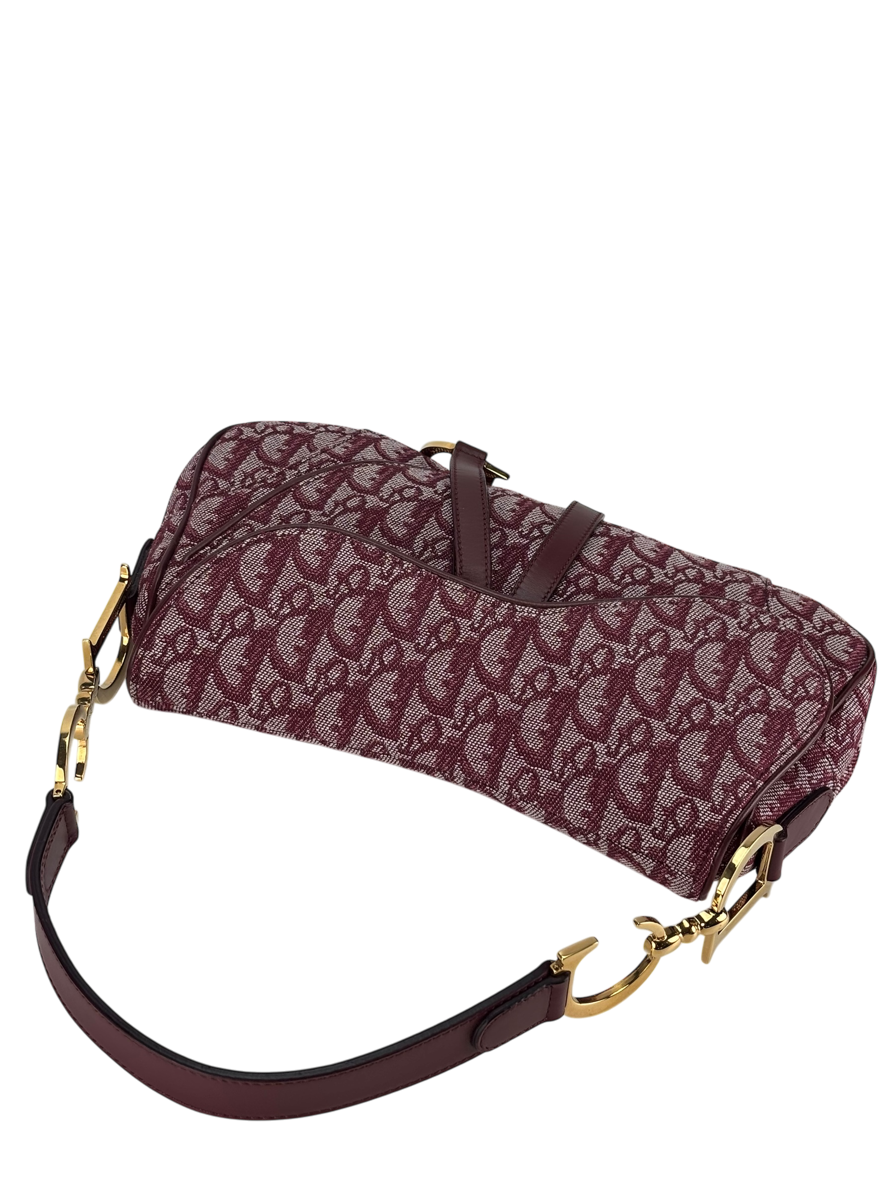 CHRISTIAN DIOR - Gold Red Saddle Handbag