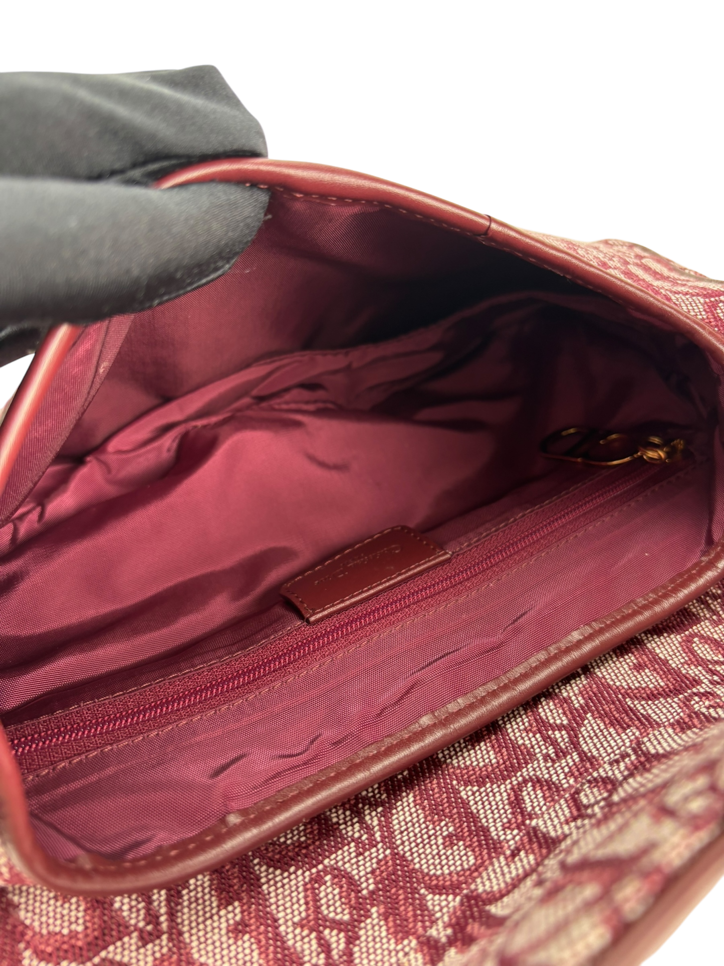 CHRISTIAN DIOR - Gold Red Saddle Handbag