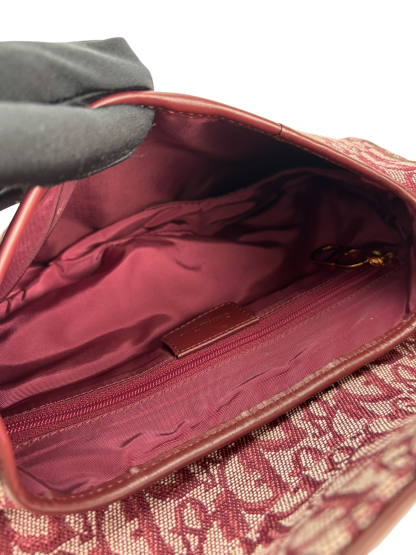 CHRISTIAN DIOR - Gold Red Saddle Handbag