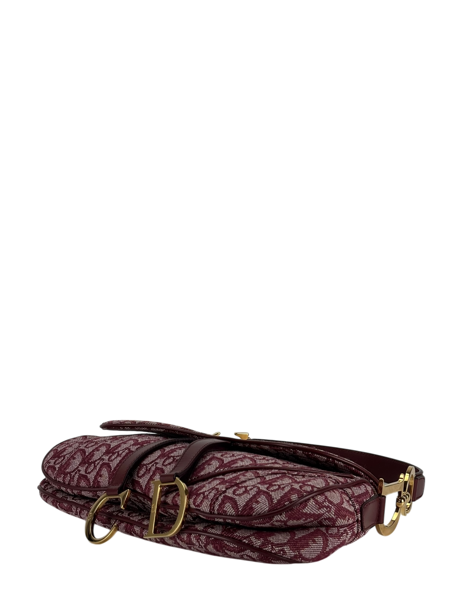 CHRISTIAN DIOR - Gold Red Saddle Handbag