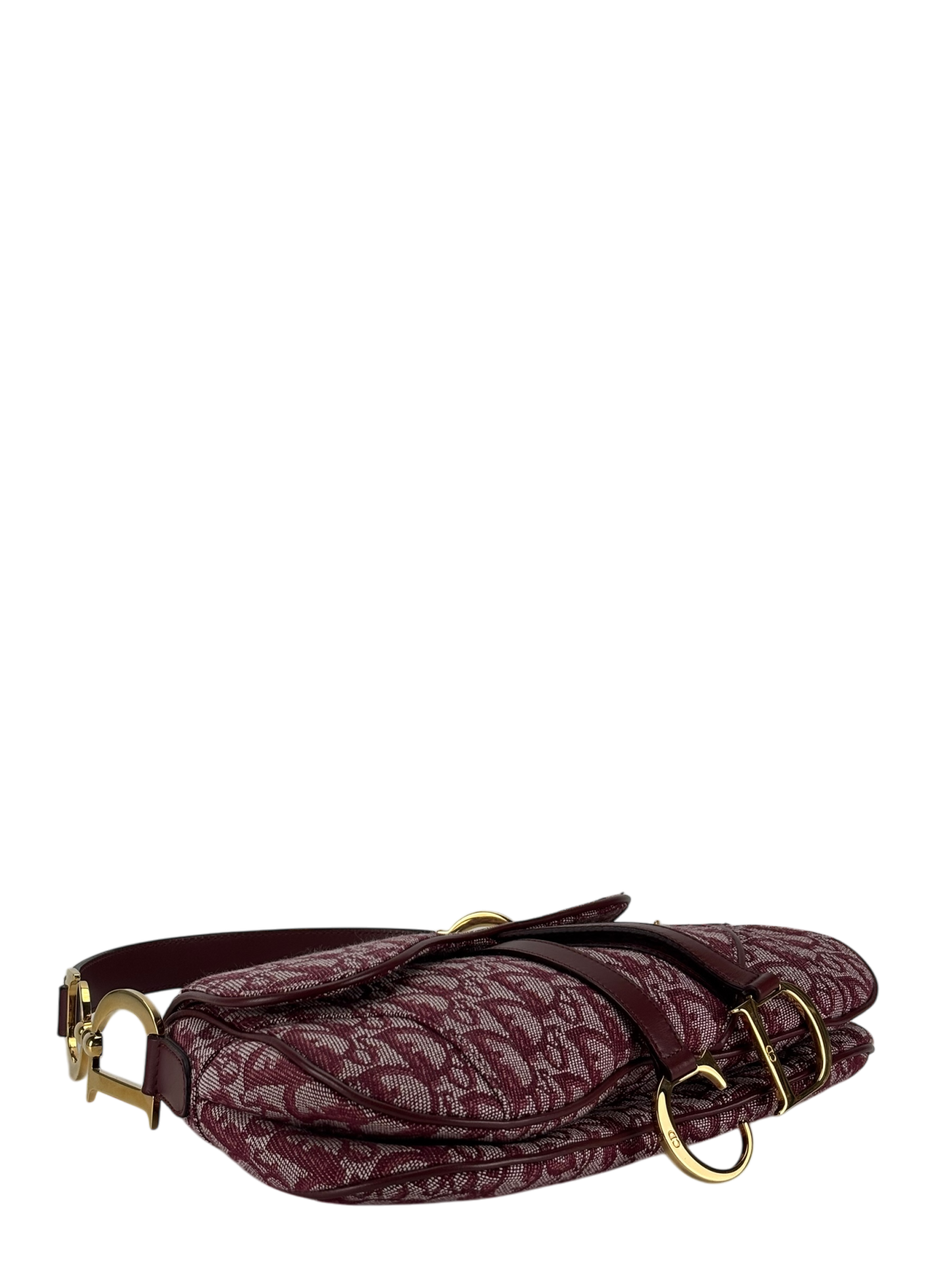 CHRISTIAN DIOR - Gold Red Saddle Handbag