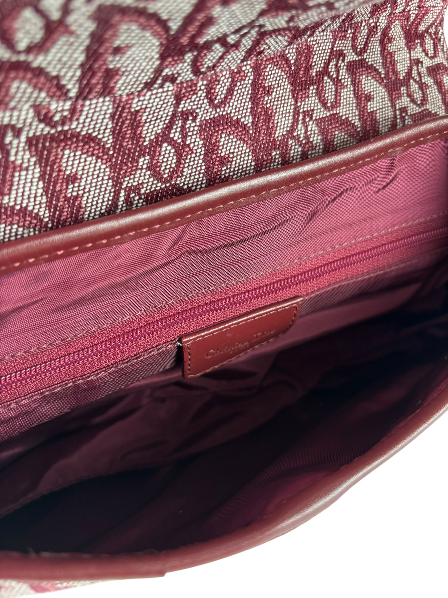 CHRISTIAN DIOR - Gold Red Saddle Handbag
