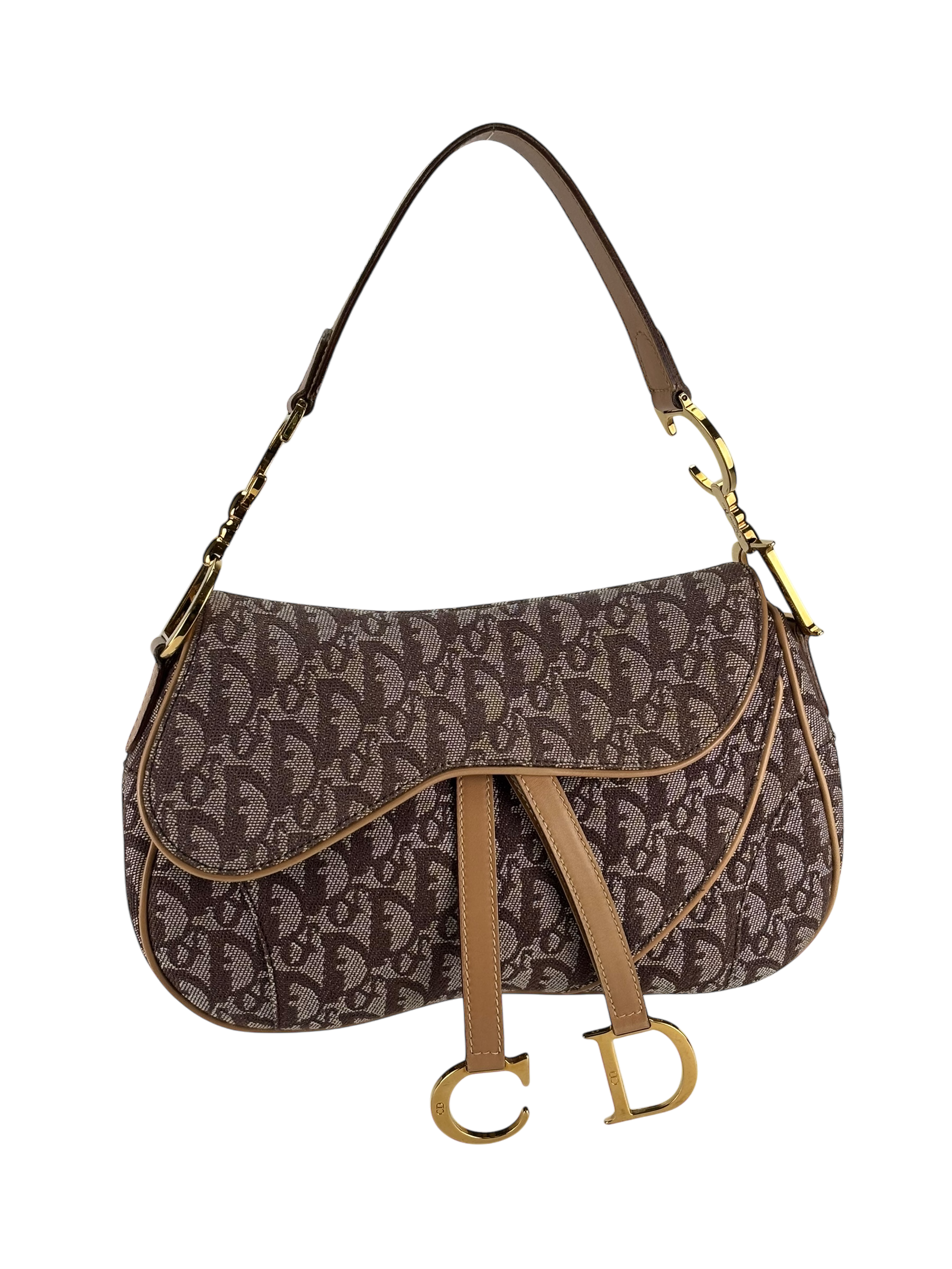 CHRISTIAN DIOR - Brown Trotter Double Saddle Shoulder Bag