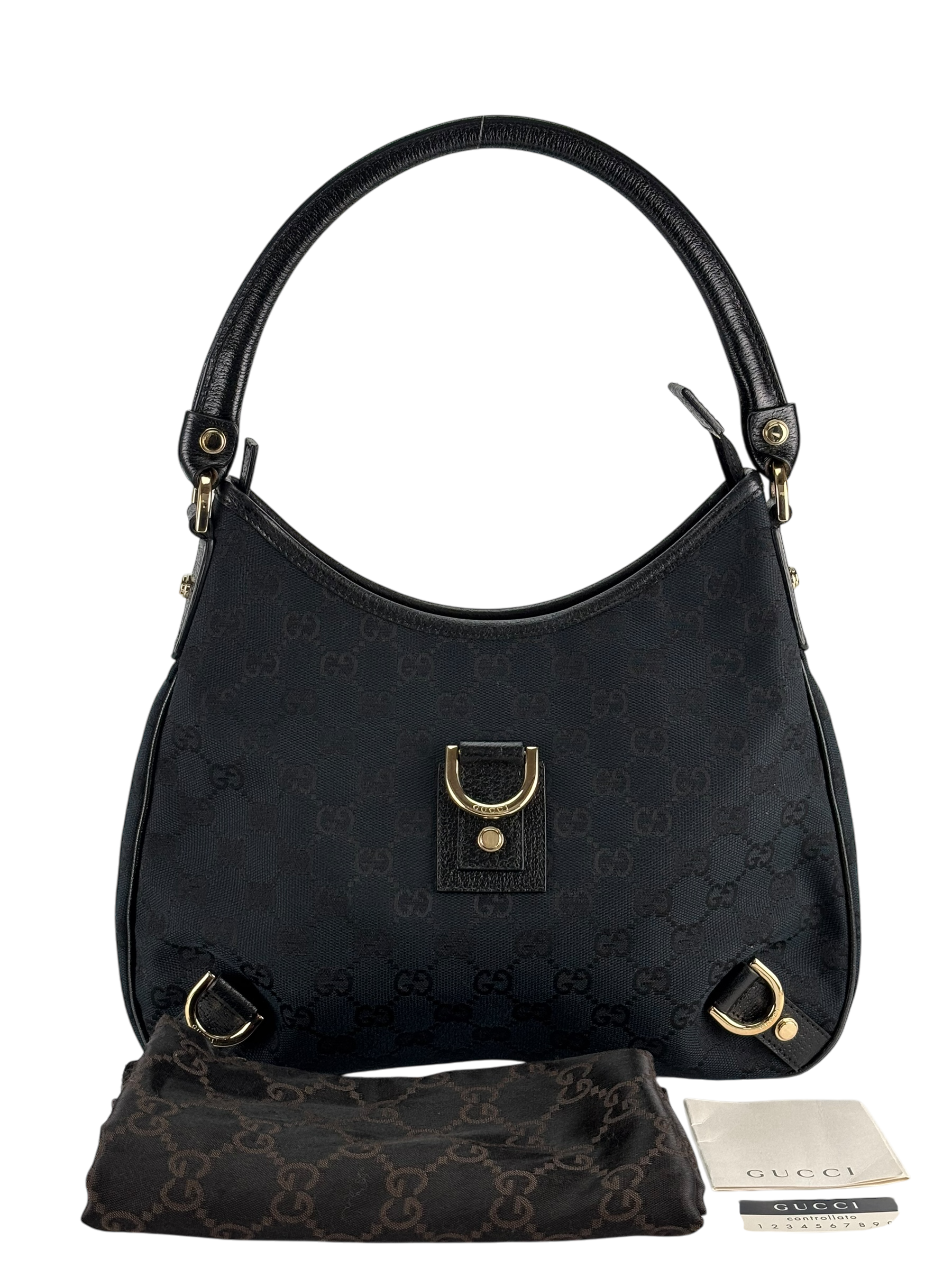 GUCCI - Dark Black Abbey Guccissima Semi Shoulder Bag
