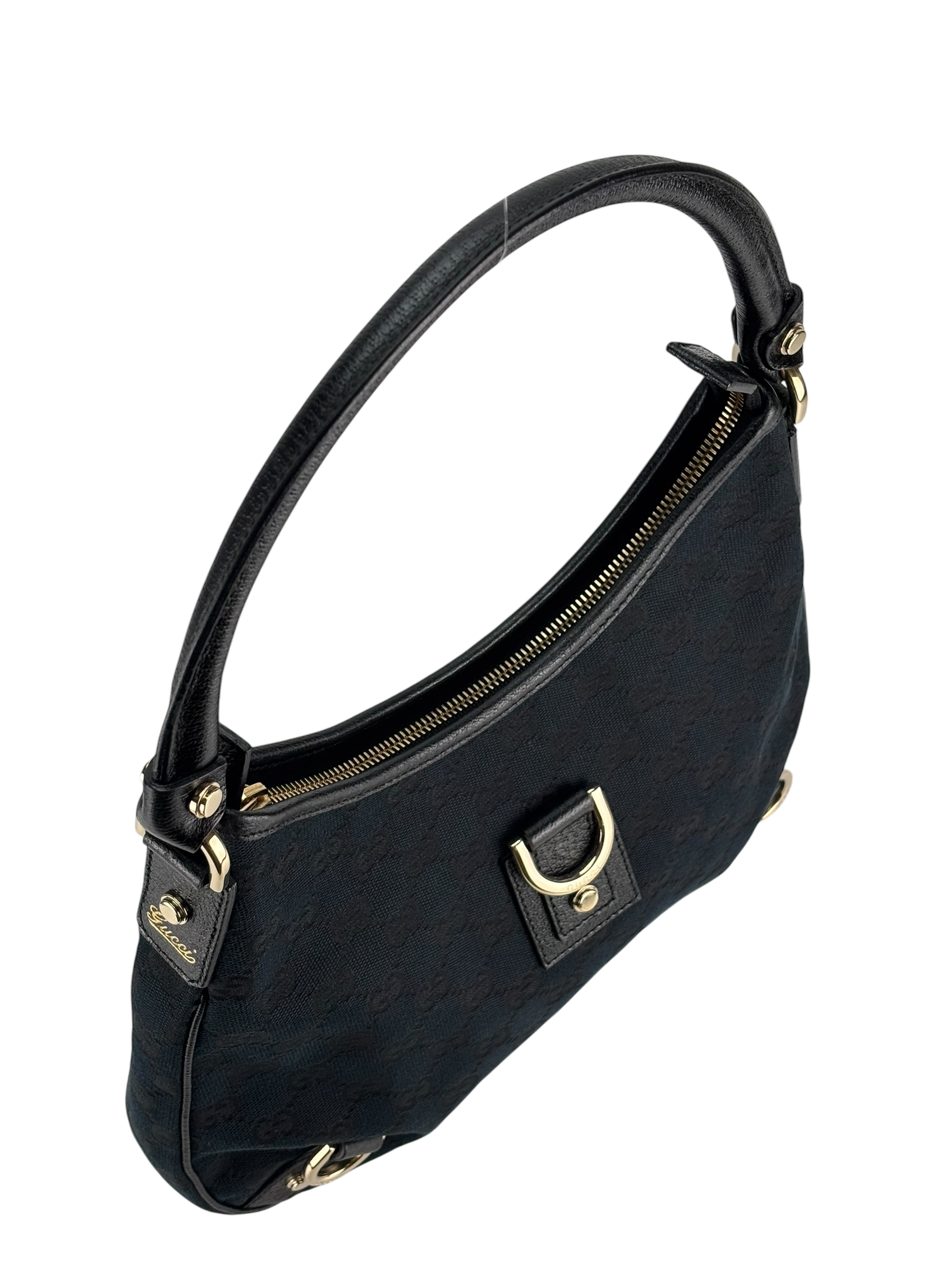 GUCCI - Dark Black Abbey Guccissima Semi Shoulder Bag