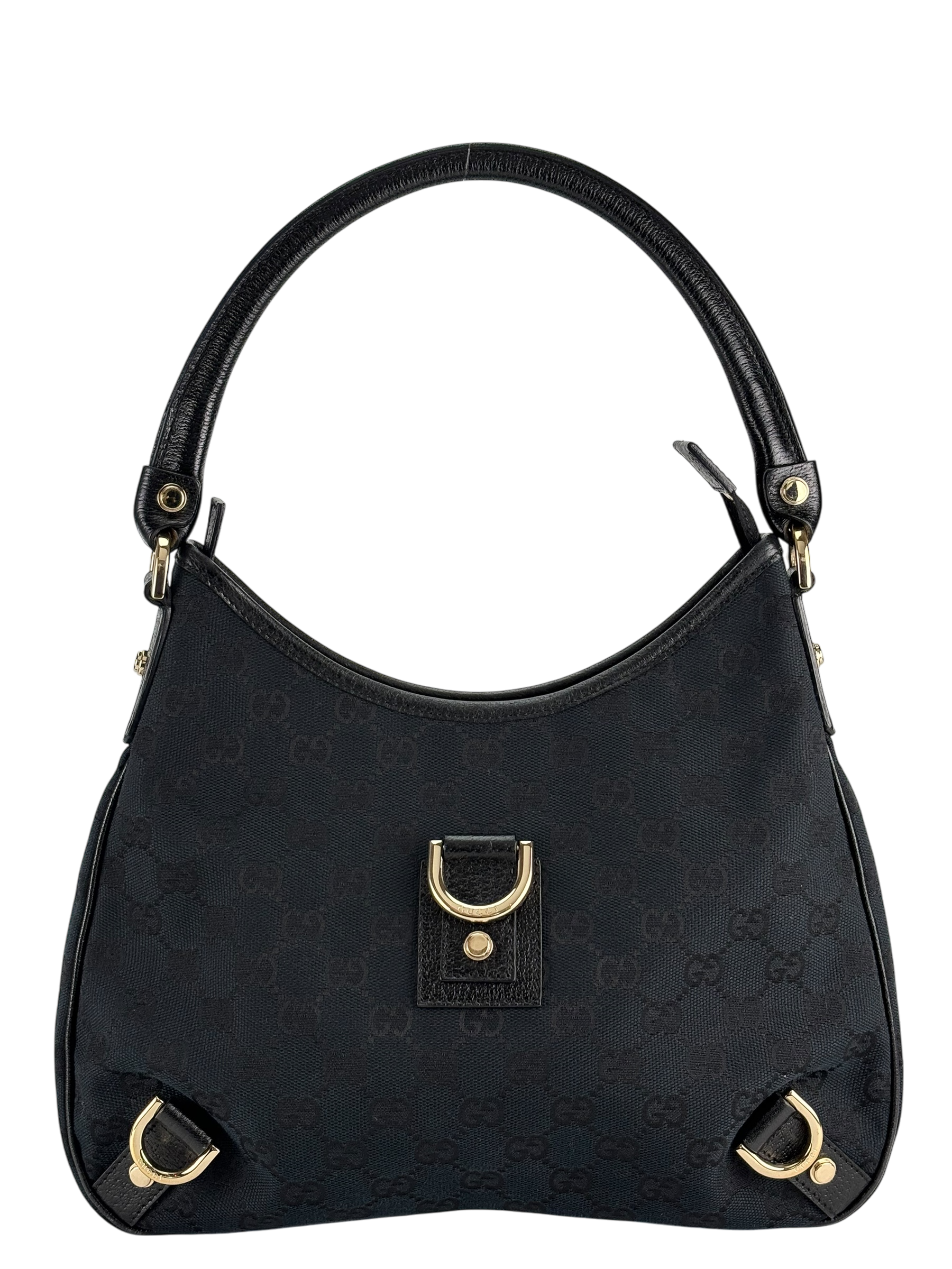 GUCCI - Dark Black Abbey Guccissima Semi Shoulder Bag