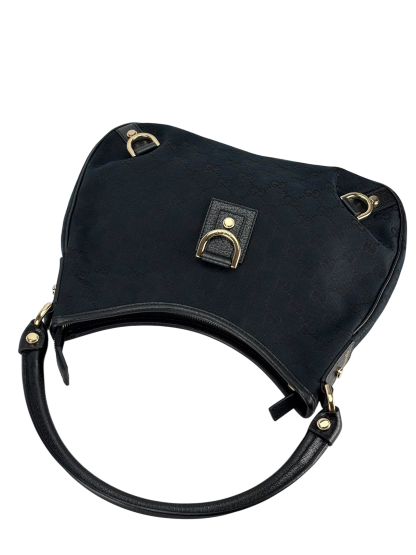 GUCCI - Dark Black Abbey Guccissima Semi Shoulder Bag