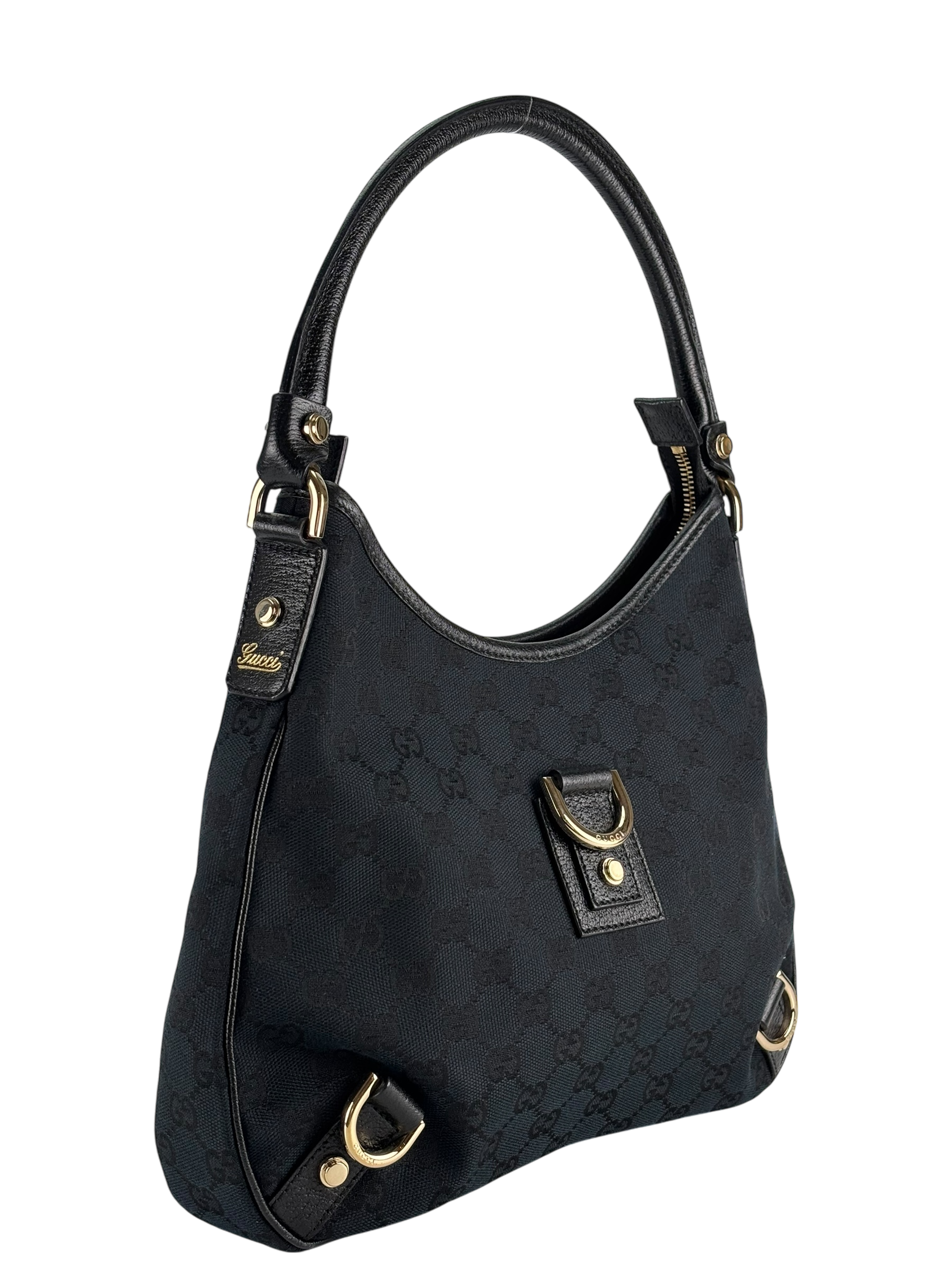 GUCCI - Dark Black Abbey Guccissima Semi Shoulder Bag