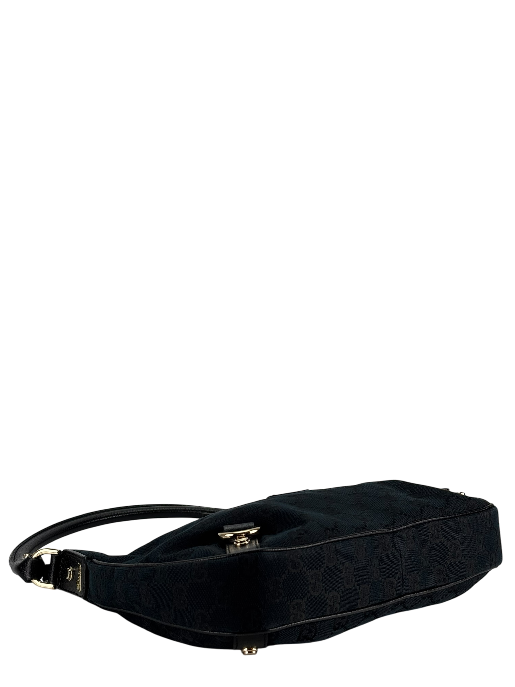 GUCCI - Dark Black Abbey Guccissima Semi Shoulder Bag