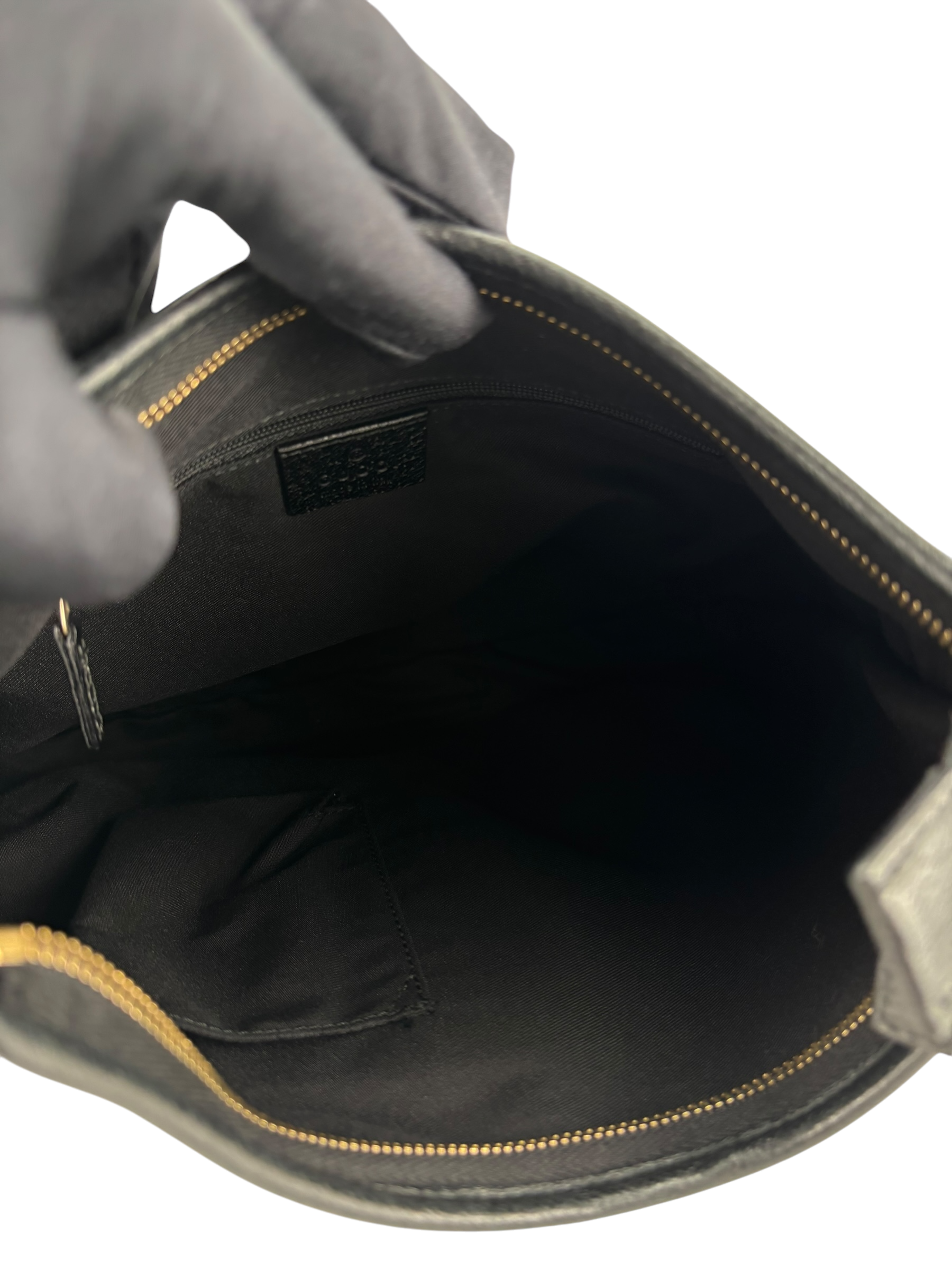 GUCCI - Dark Black Abbey Guccissima Semi Shoulder Bag