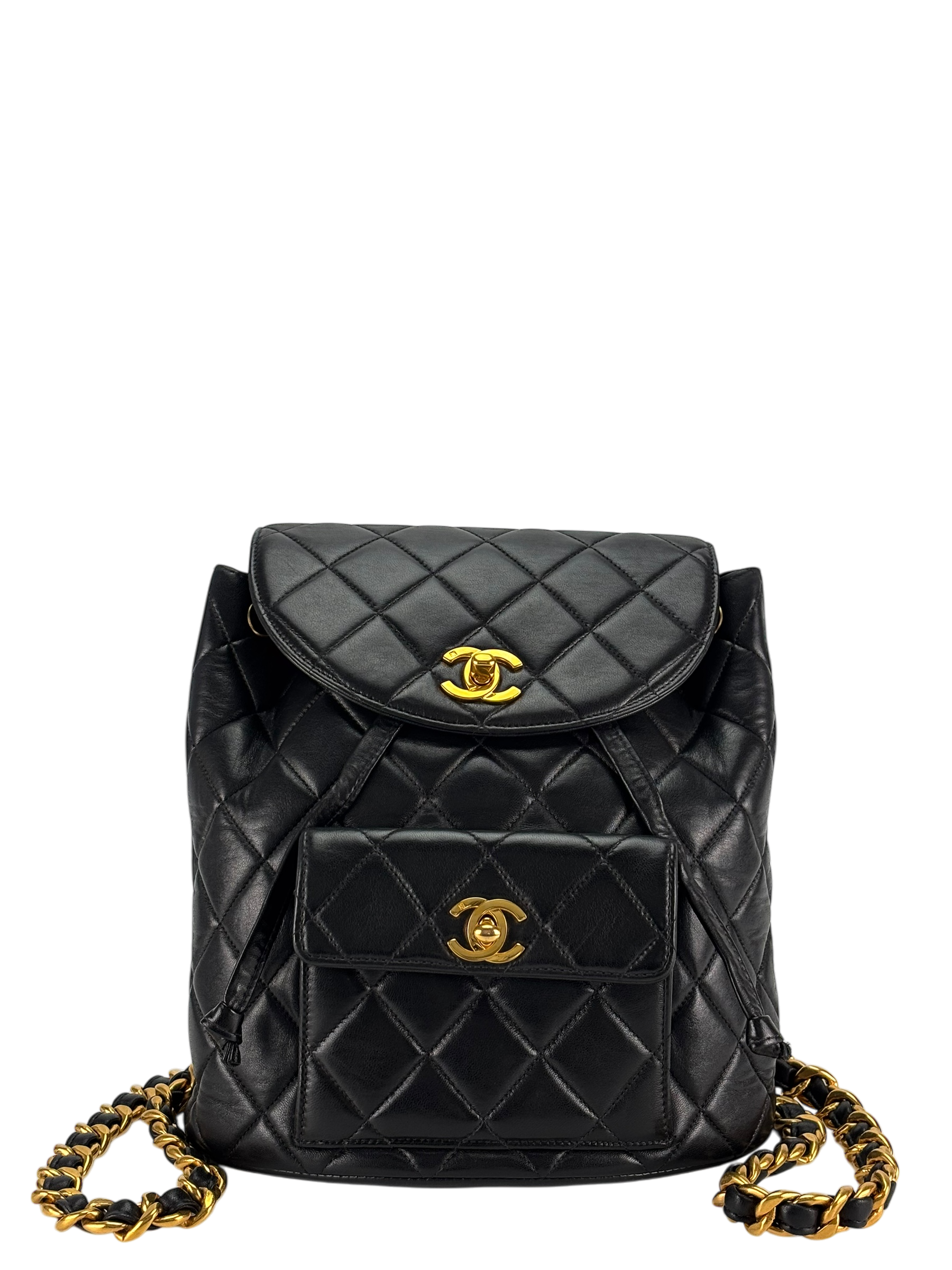 CHANEL - Black Lambskin Duma Backpack